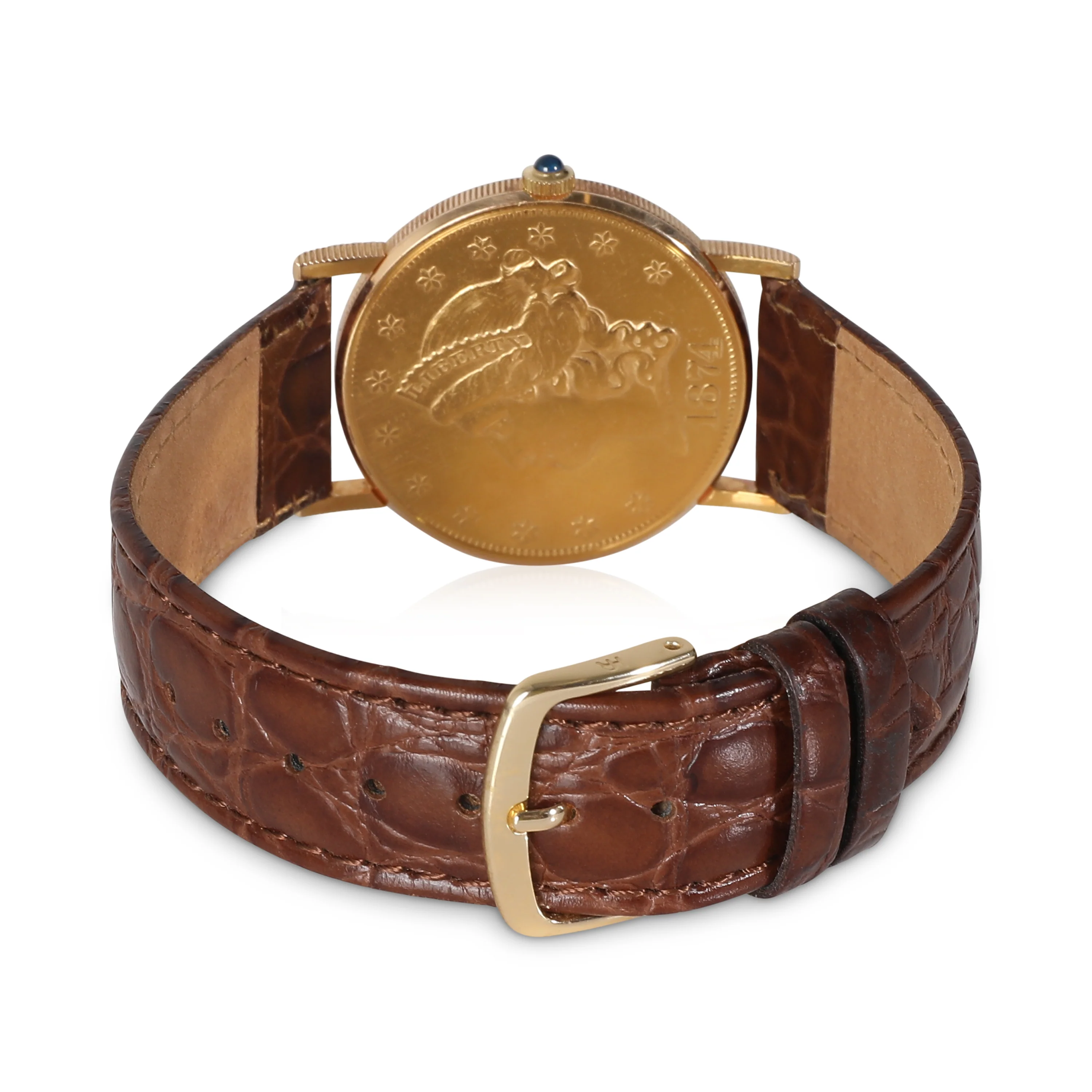 $20 Gold Double Eagle Coin Mens Watch in 18k Yellow Gold - Image 4