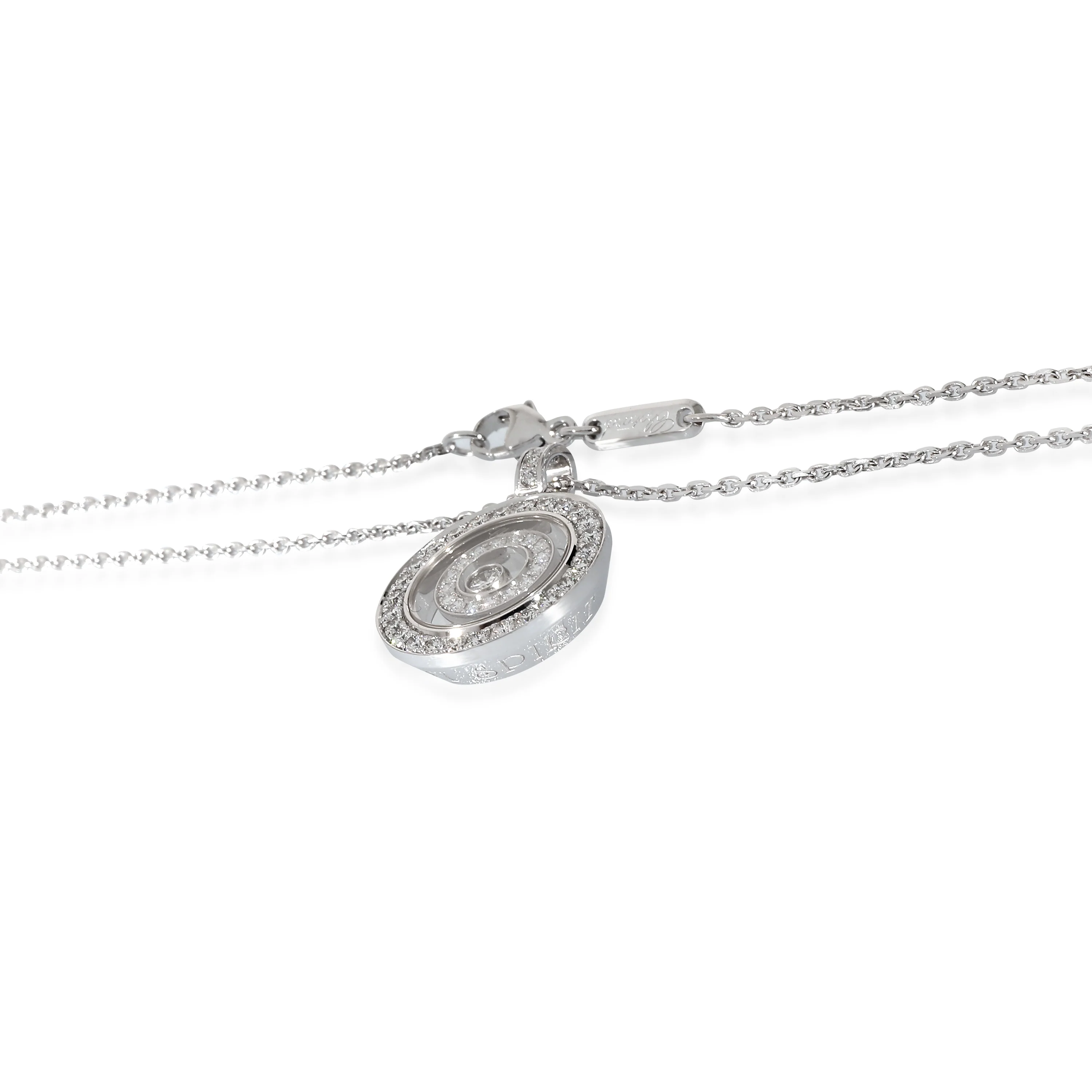 Happy Spirit Circle Diamond Necklace in 18K White Gold 0.72 CTW - Image 3