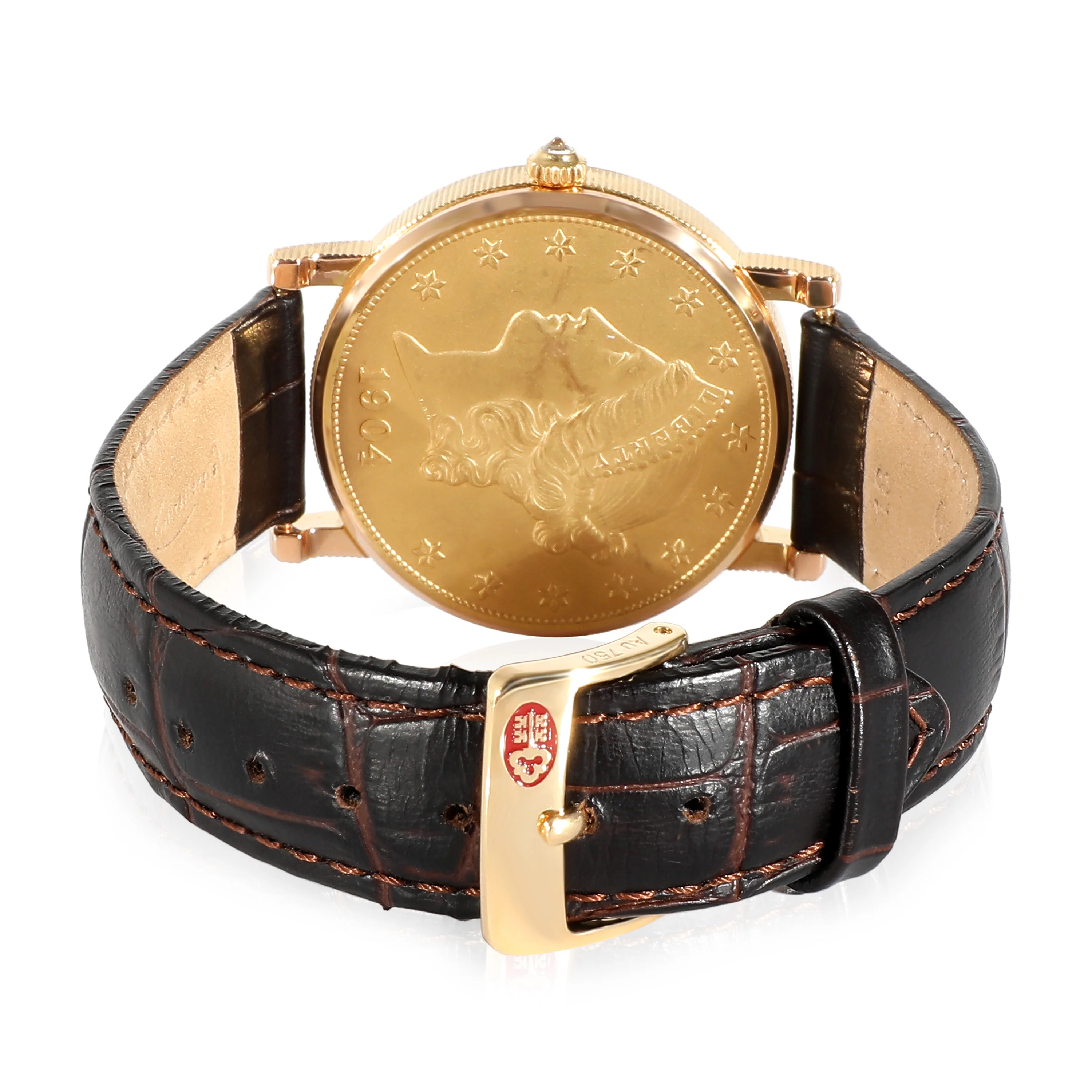 $20 Coin Mens Watch in 18k Yellow Gold - Image 4
