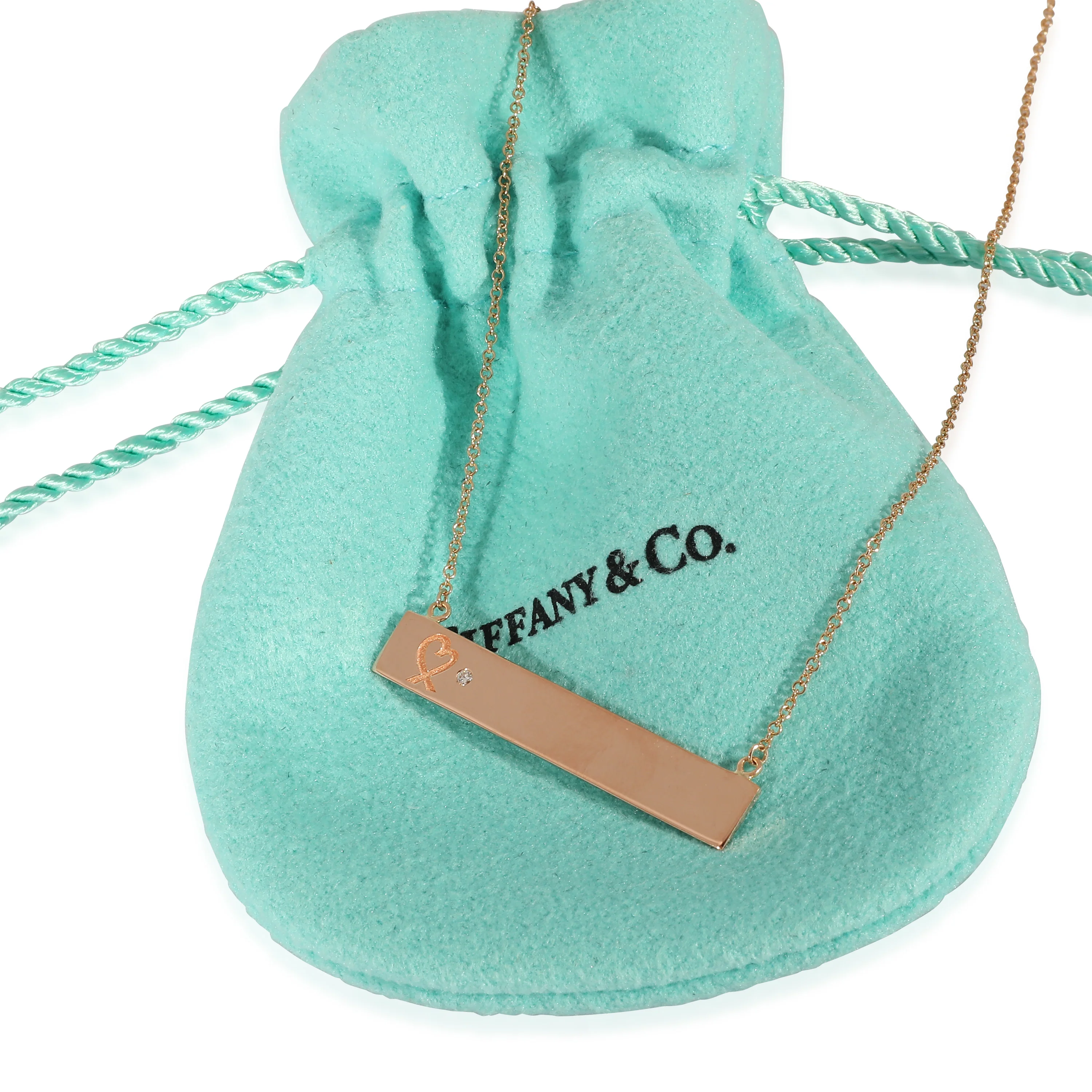 Paloma Picasso Loving Heart Bar Pendant in 18K Rose Gold 0.01 Ctw - Image 4