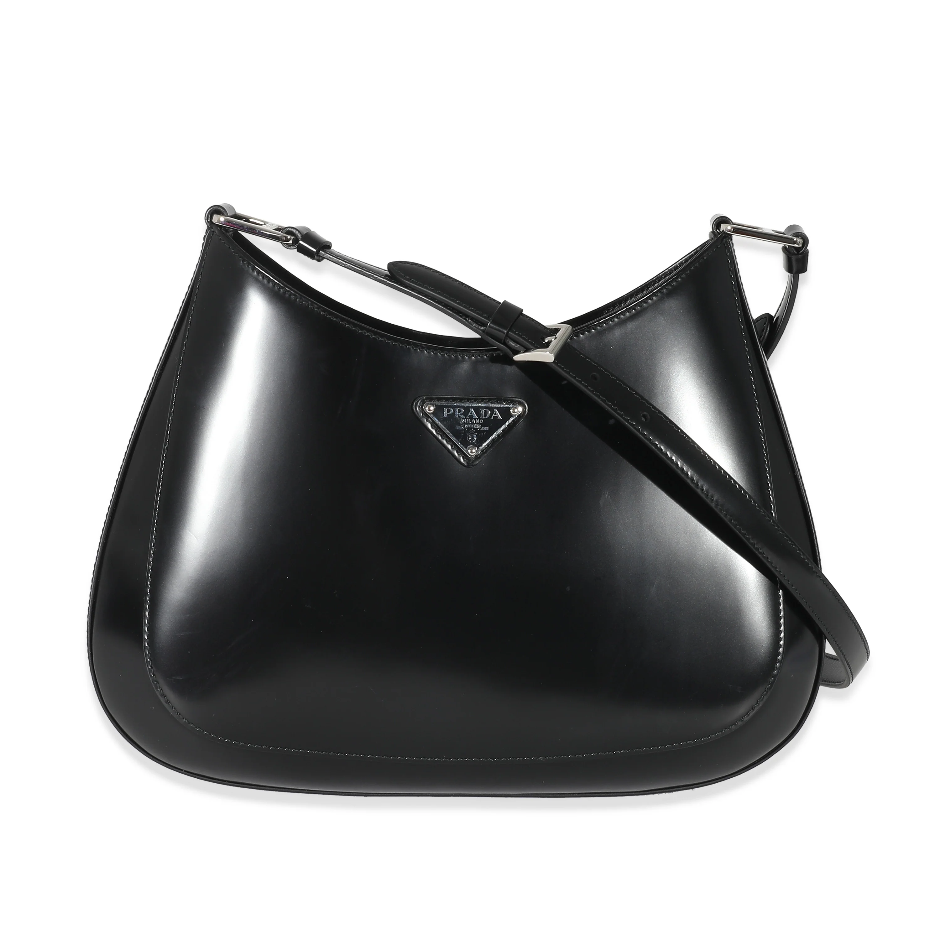 Prada Black Spazzolato Cleo Bag