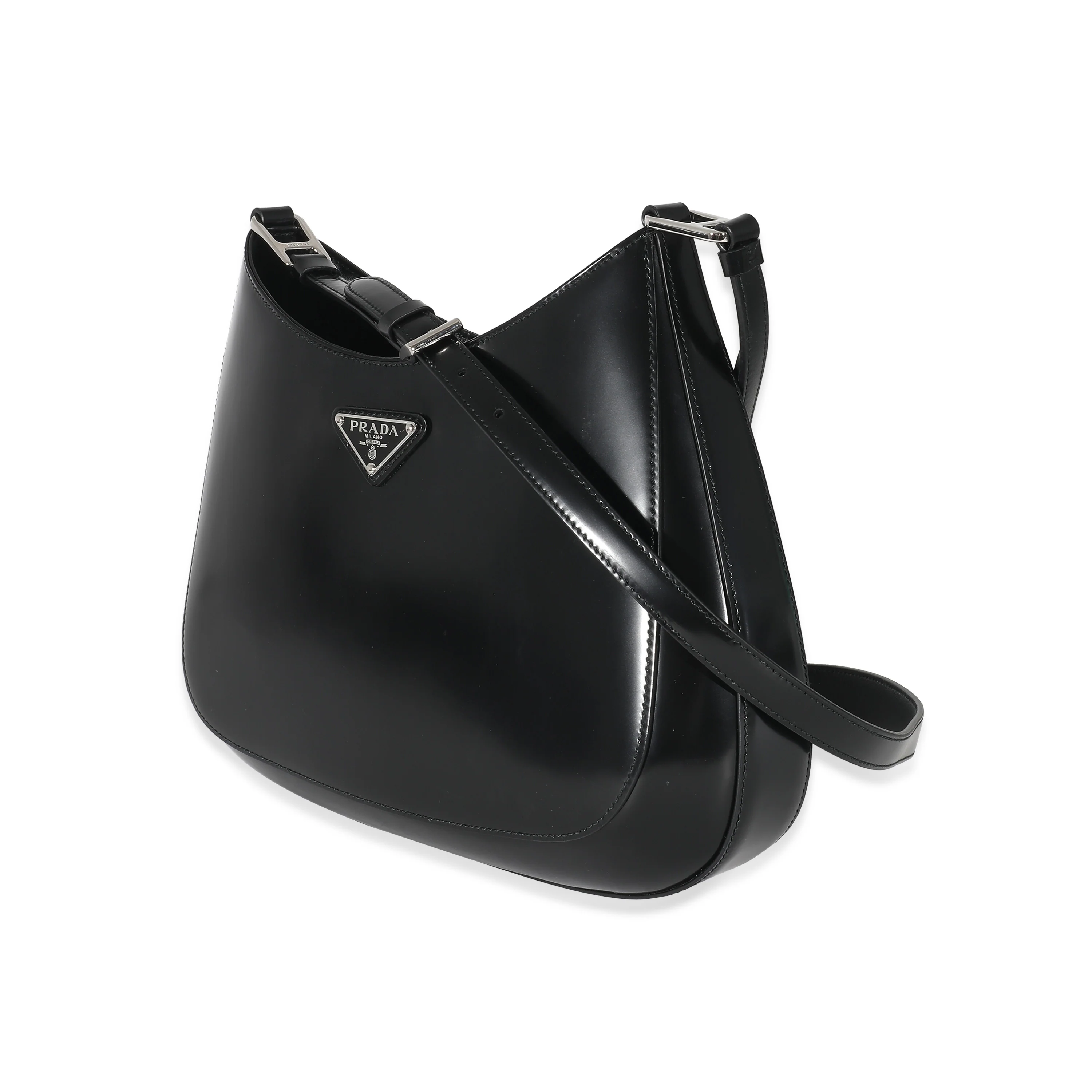 Prada Black Spazzolato Cleo Bag - Image 2
