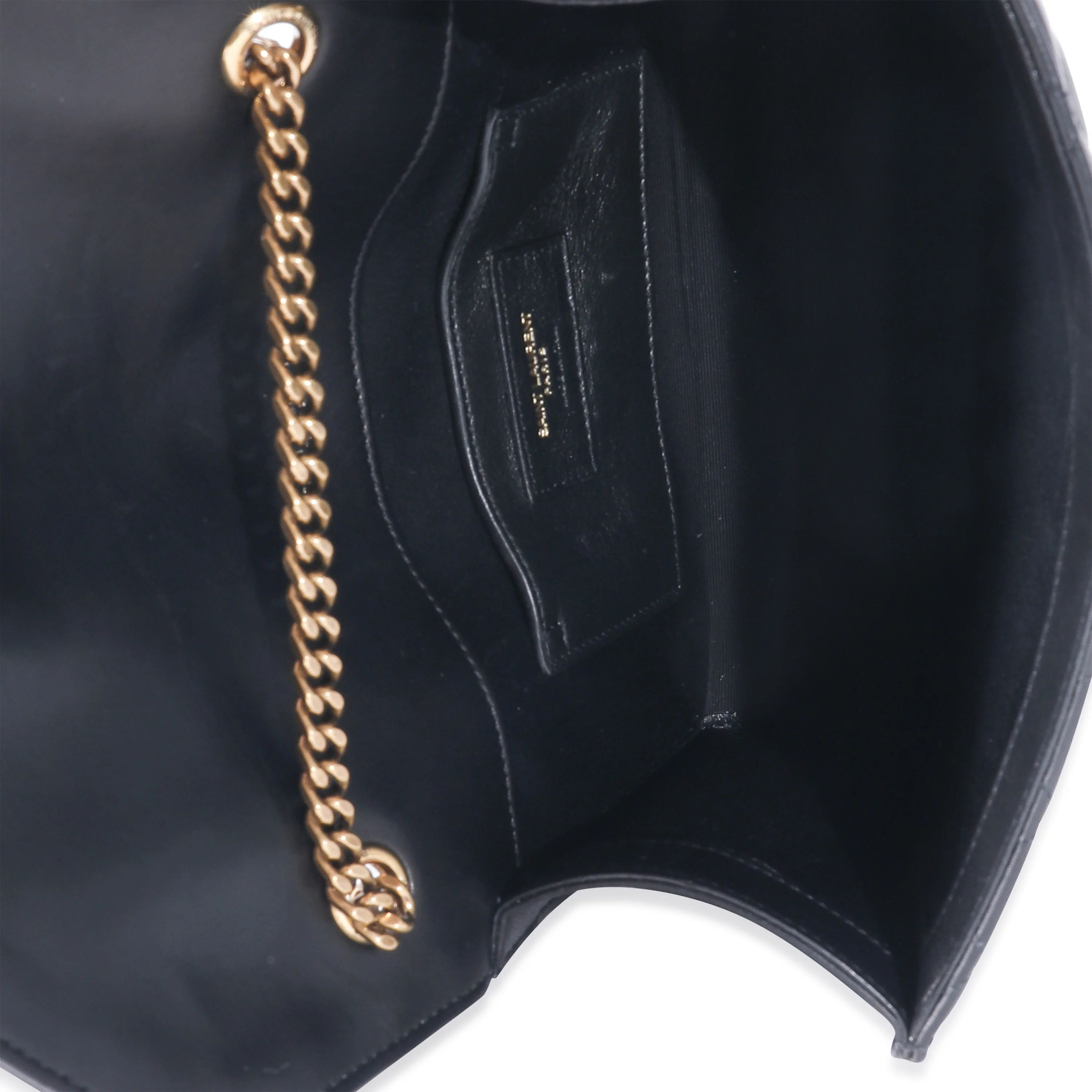 Saint Laurent Black Lambskin Mixed Matelasse Triquilt Small Envelope Bag - Image 4