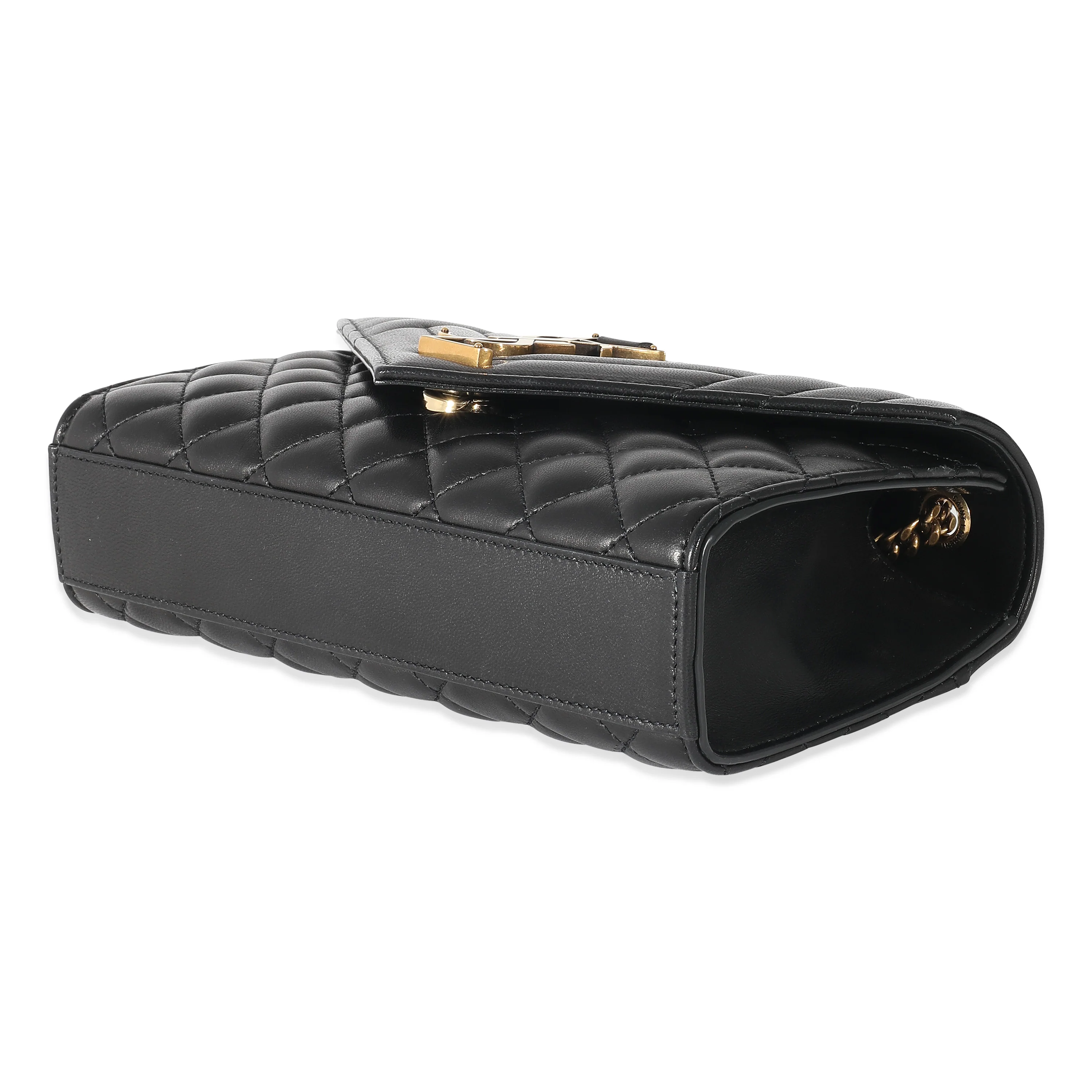 Saint Laurent Black Lambskin Mixed Matelasse Triquilt Small Envelope Bag - Image 5