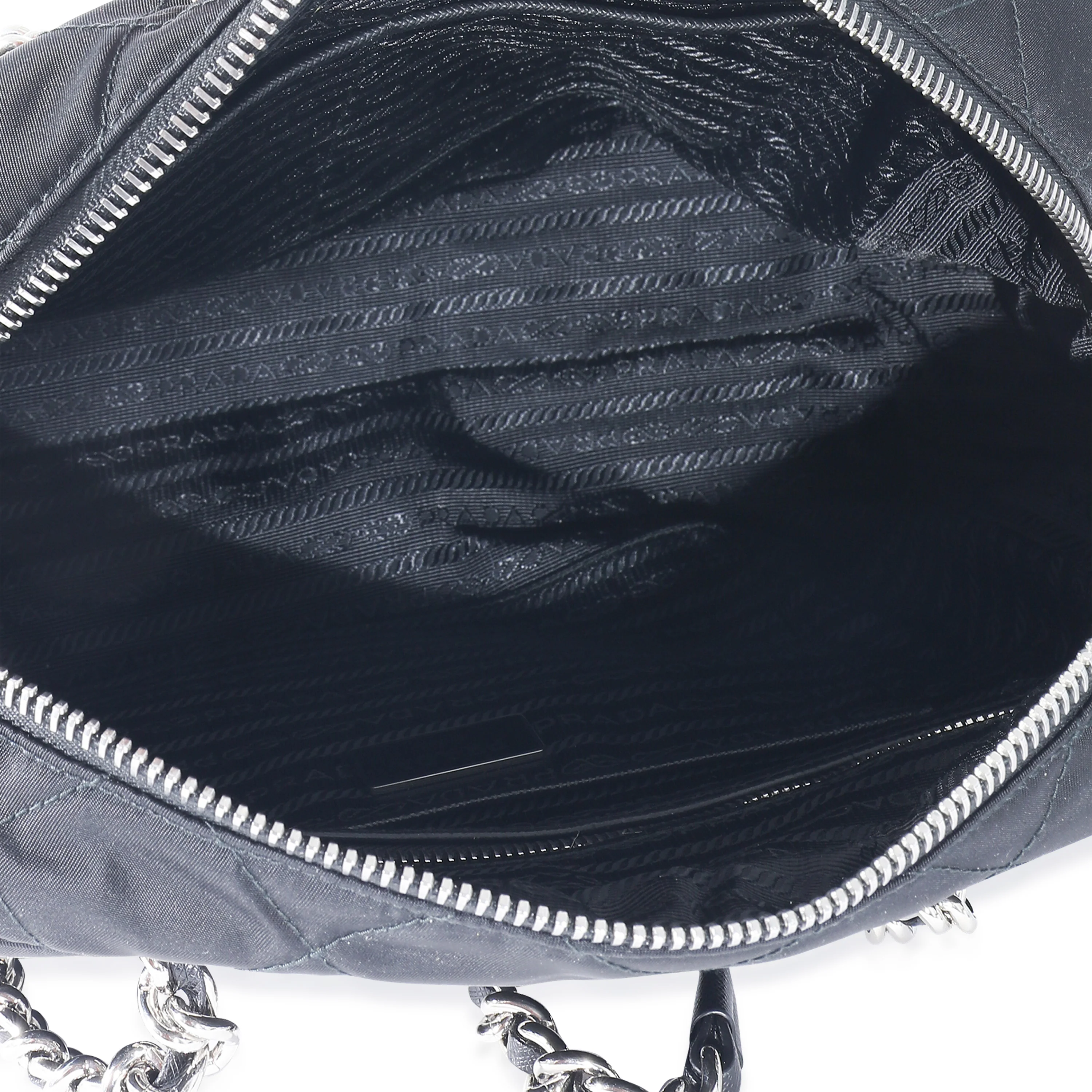 Prada Black Quilted Nylon Tessuto Impuntu Shoulder Bag - Image 4