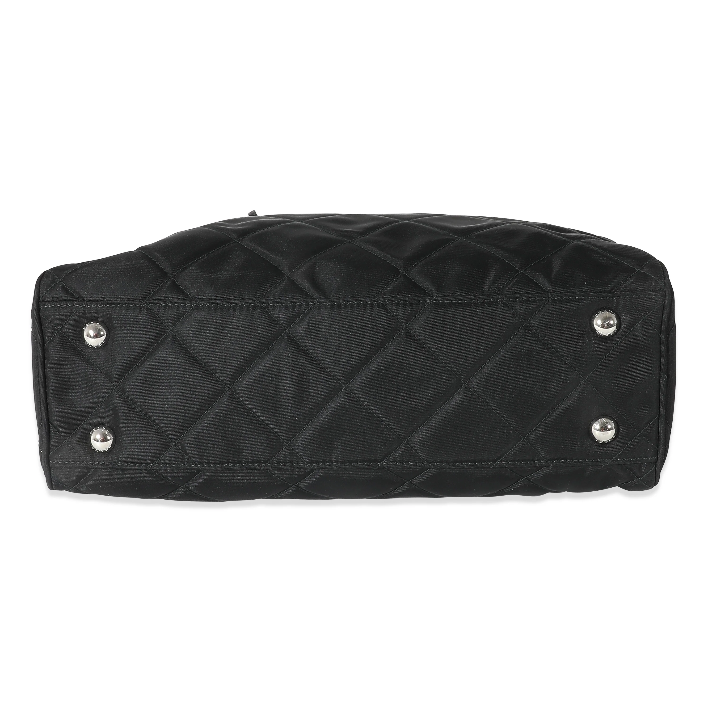 Prada Black Quilted Nylon Tessuto Impuntu Shoulder Bag - Image 5