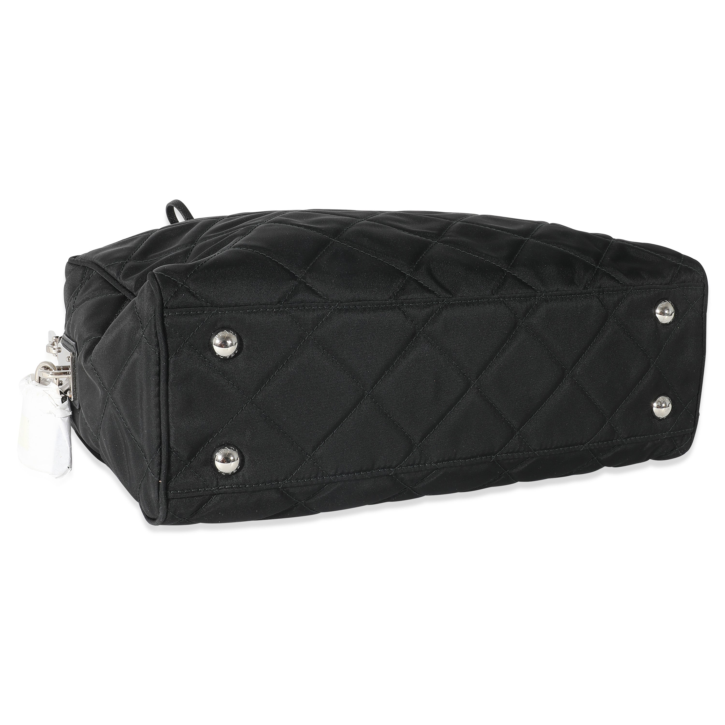 Prada Black Quilted Nylon Tessuto Impuntu Shoulder Bag - Image 6