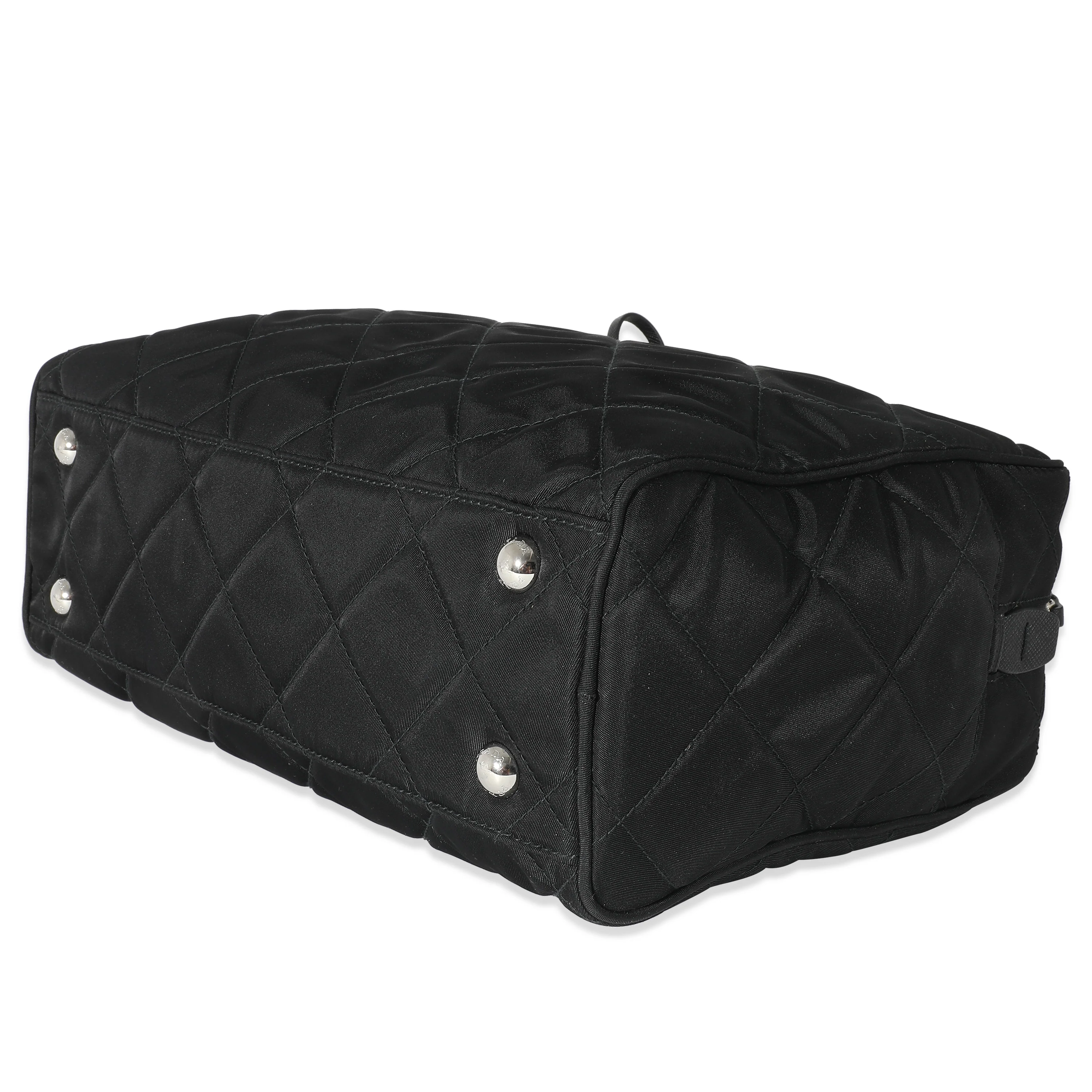 Prada Black Quilted Nylon Tessuto Impuntu Shoulder Bag - Image 7