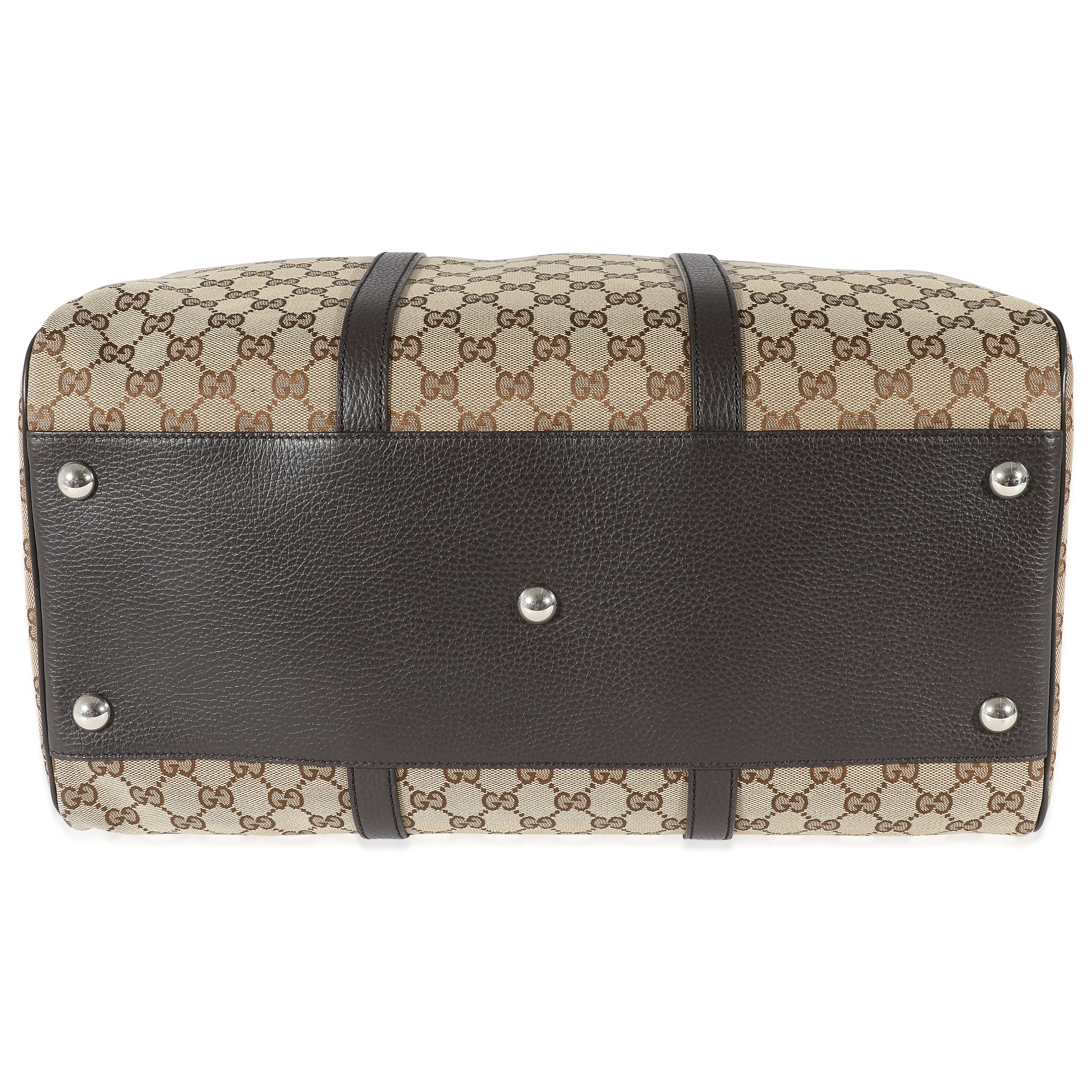 Gucci Beige GG Canvas Monogram Large Boston Duffle - Image 5