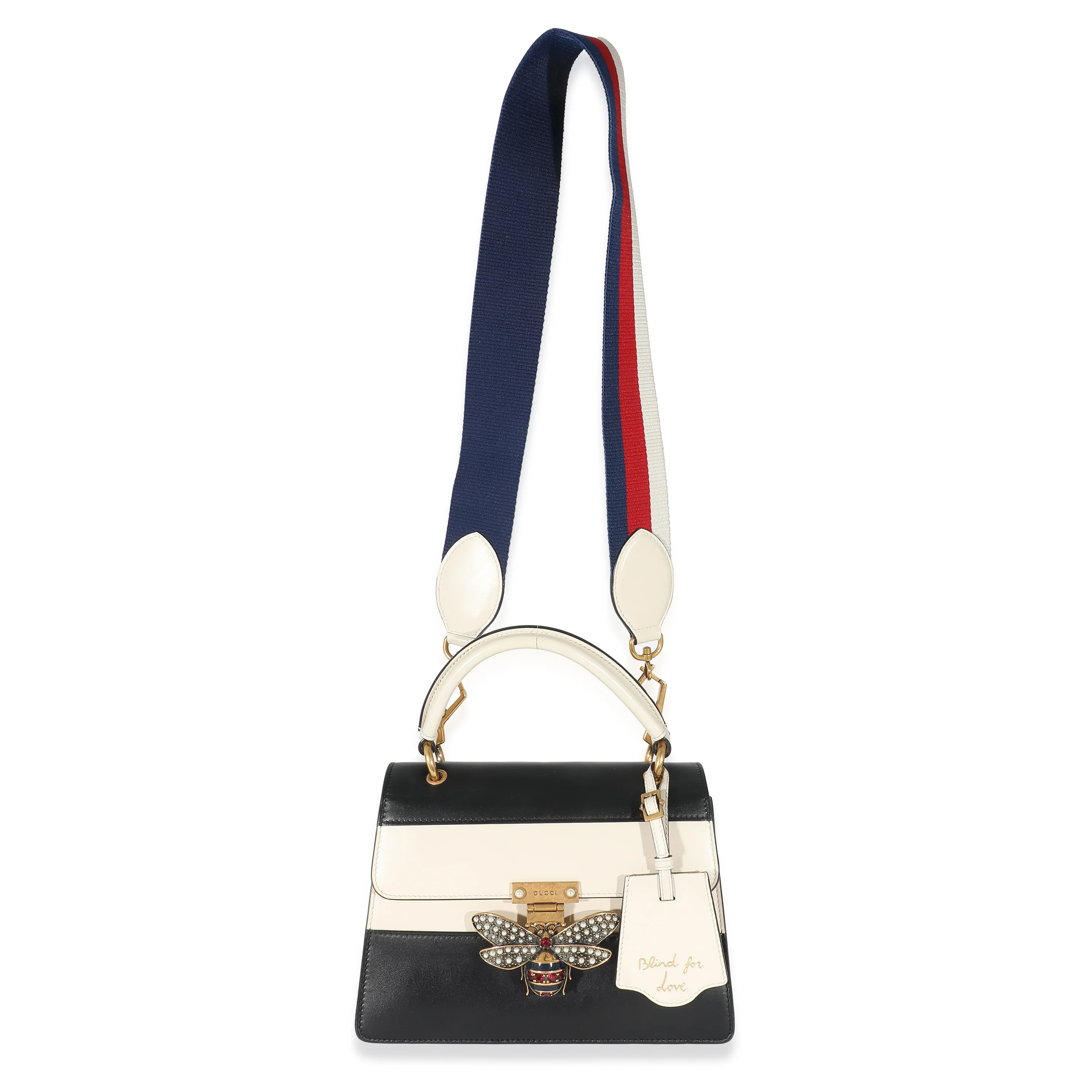 Gucci Mystic White Black Calfskin Small Queen Margaret Top Handle - Image 4