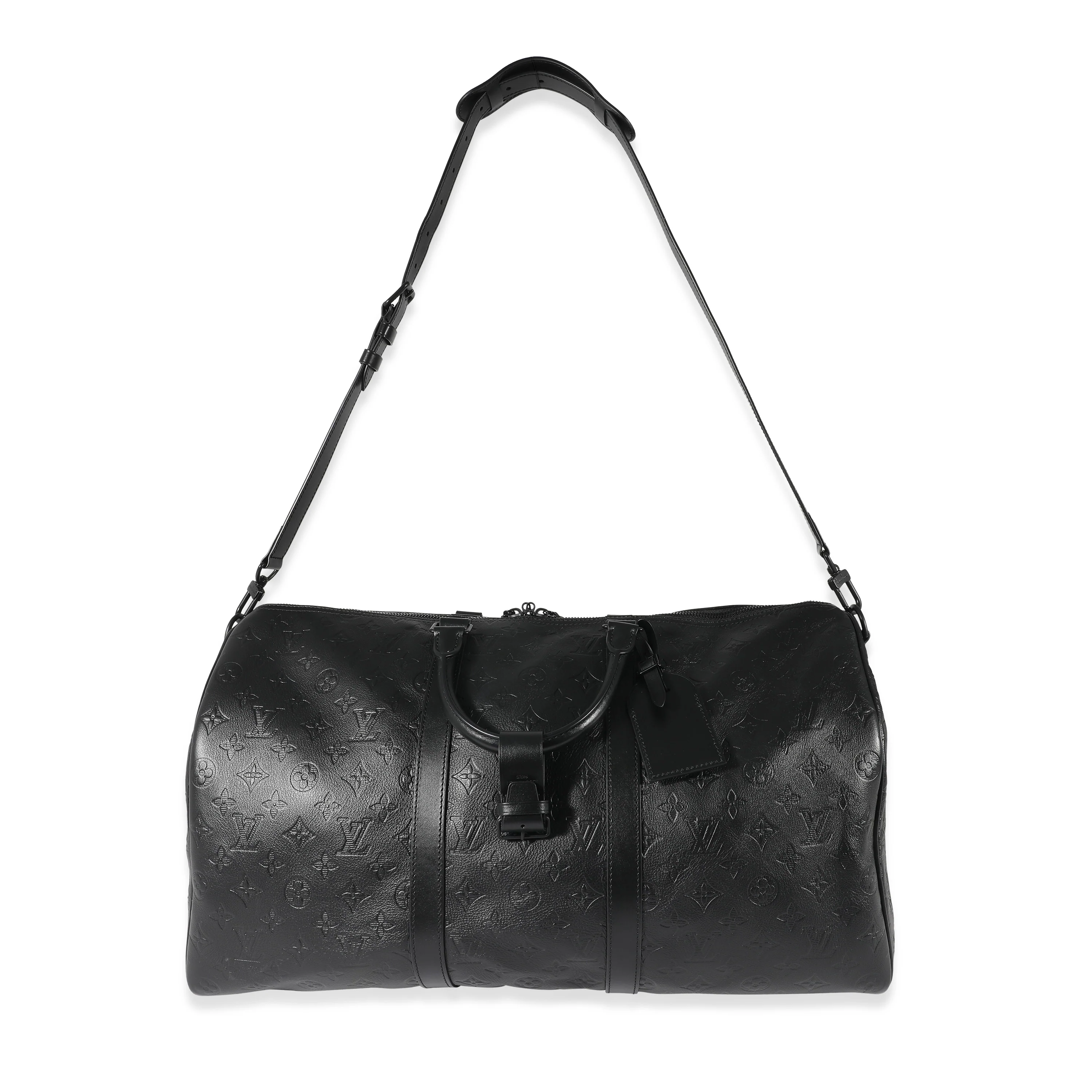 Louis Vuitton Black Monogram Shadow Keepall Bandoulière 50 - Image 4