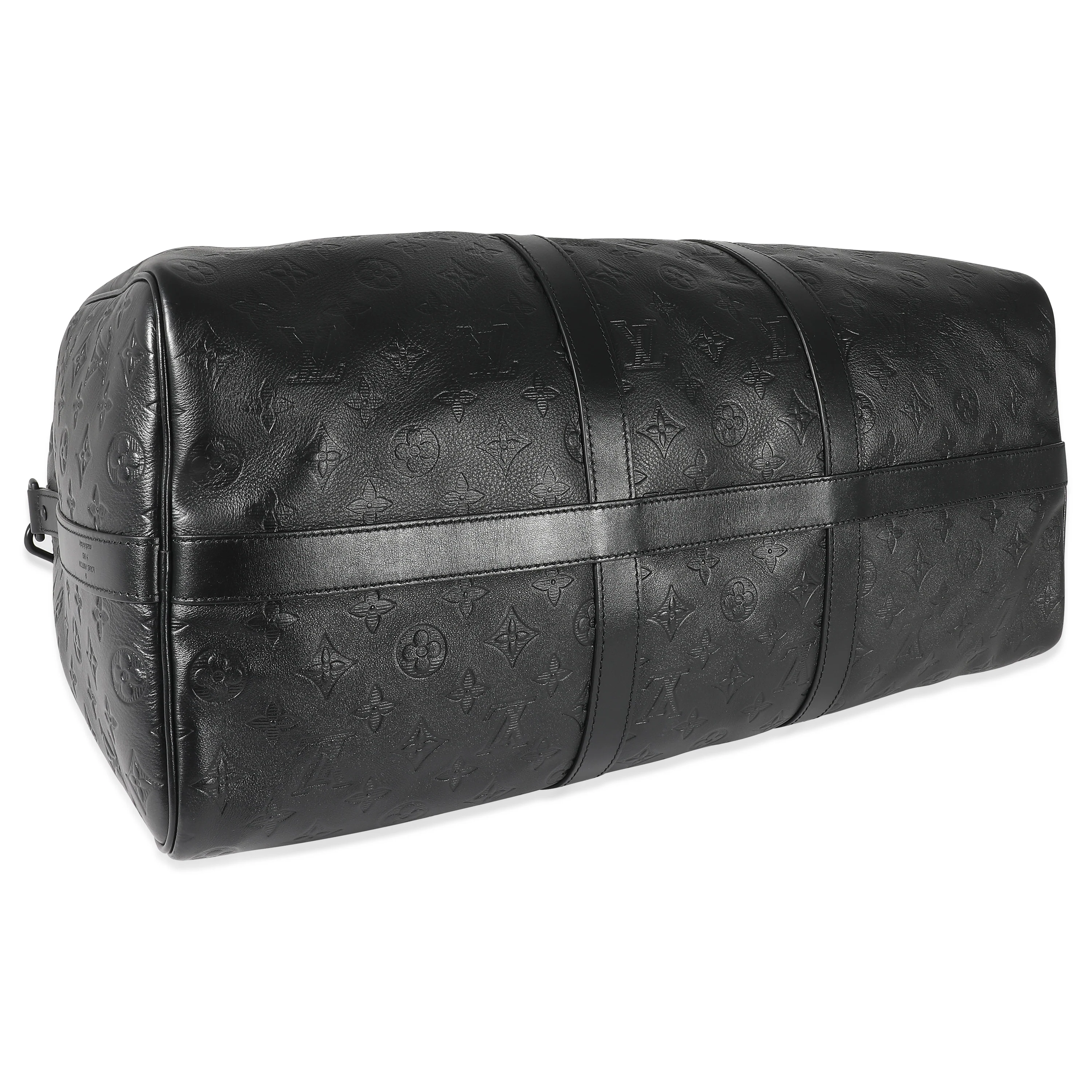 Louis Vuitton Black Monogram Shadow Keepall Bandoulière 50 - Image 6