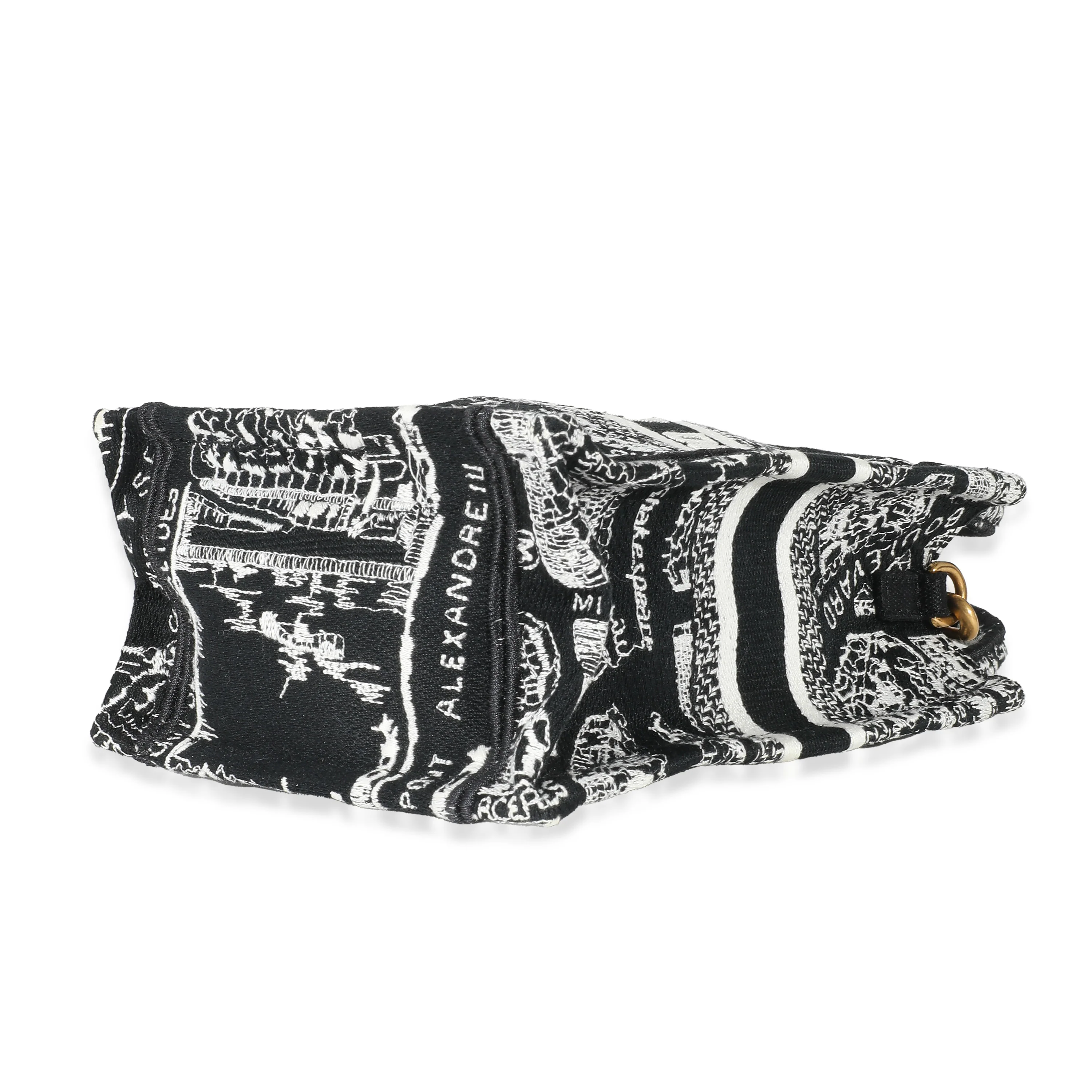 Christian Dior Black Plan De Paris Canvas Mini Dior Book Tote Phone Bag - Image 7