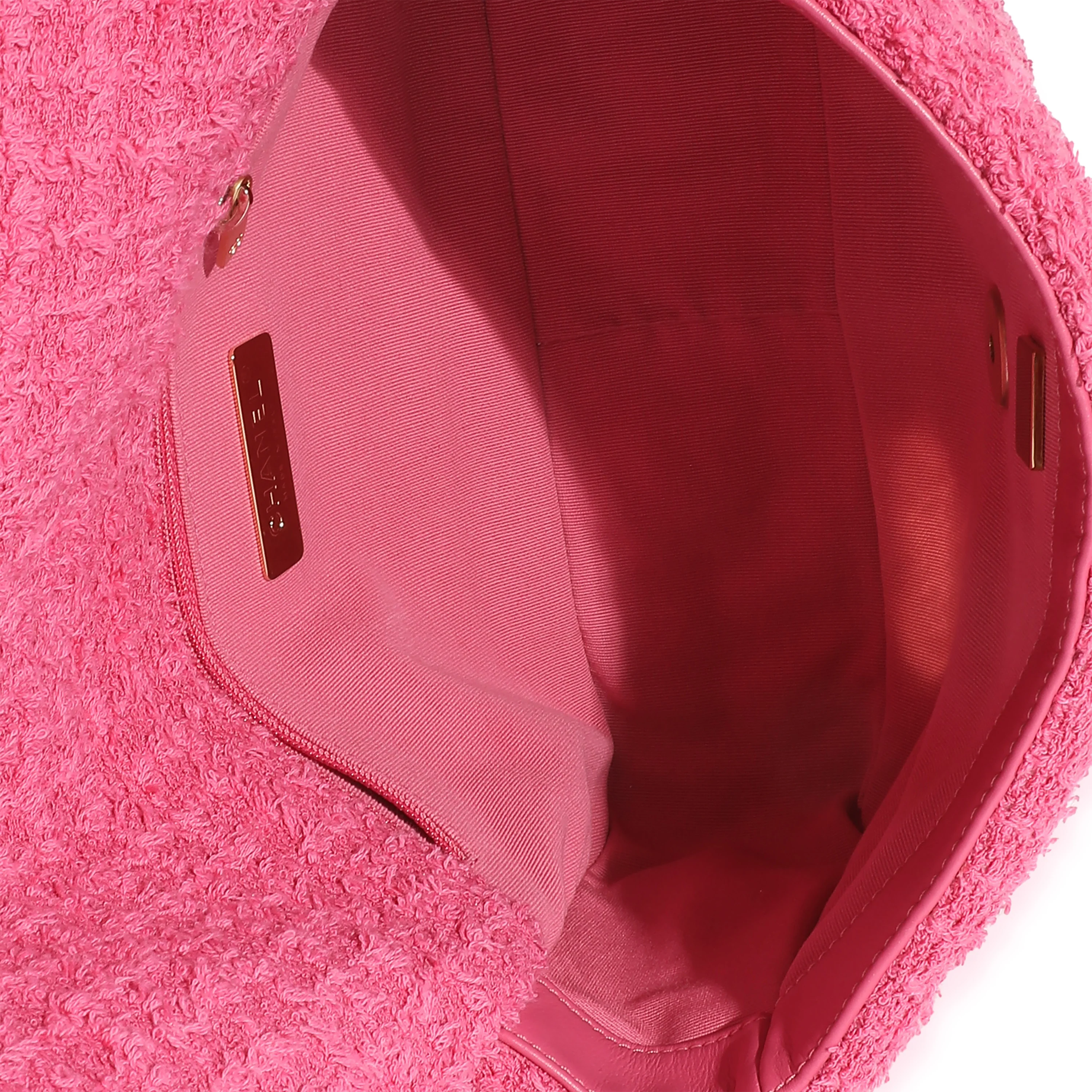 Chanel Pink Tweed Small Chanel 19 Flap Bag - Image 8