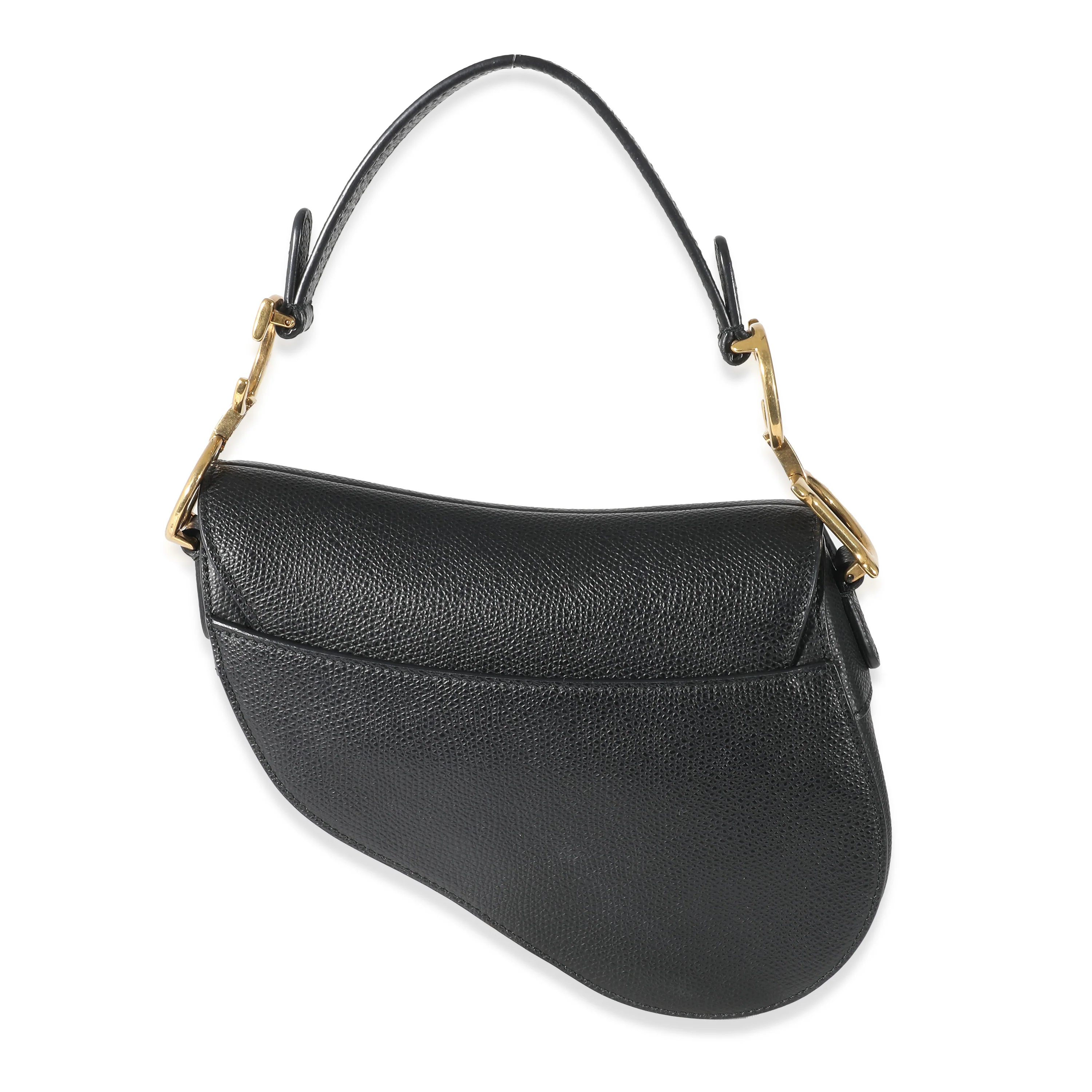 Christian Dior Black Grained Calfskin Mini Saddle Bag - Image 3