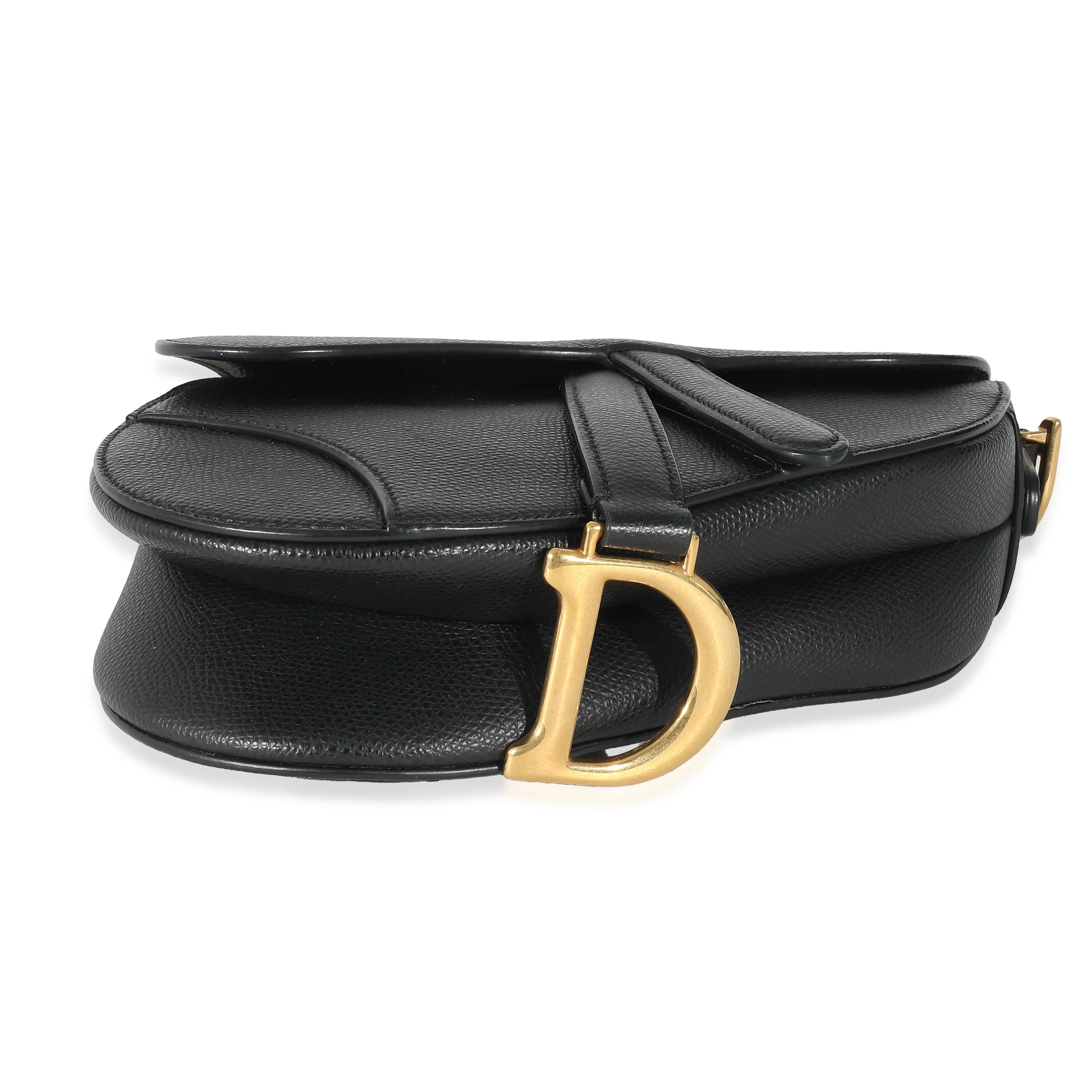 Christian Dior Black Grained Calfskin Mini Saddle Bag - Image 4