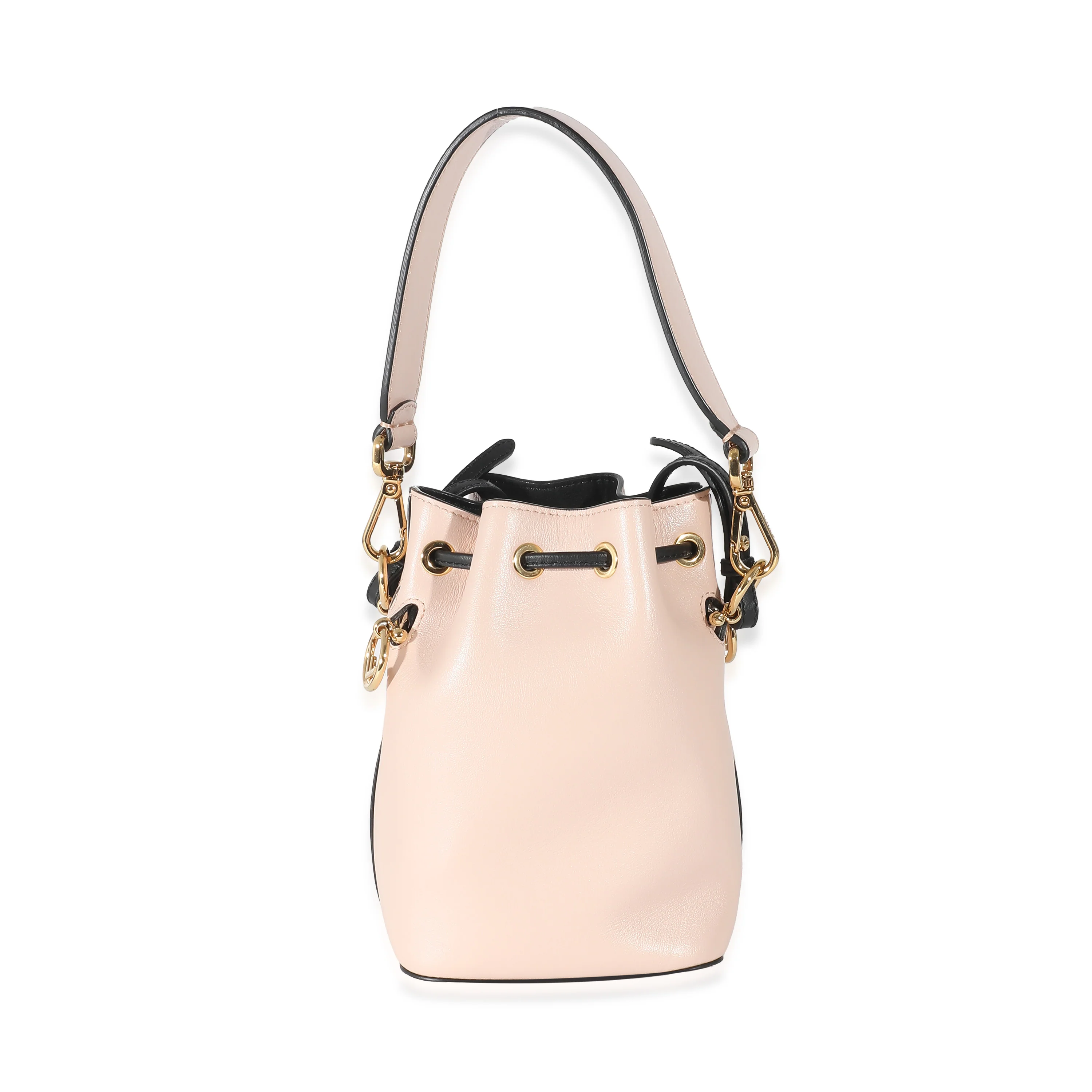 Fendi Rosa Quarzo Leather Logo Mini Mon Tresor Bucket Bag - Image 2