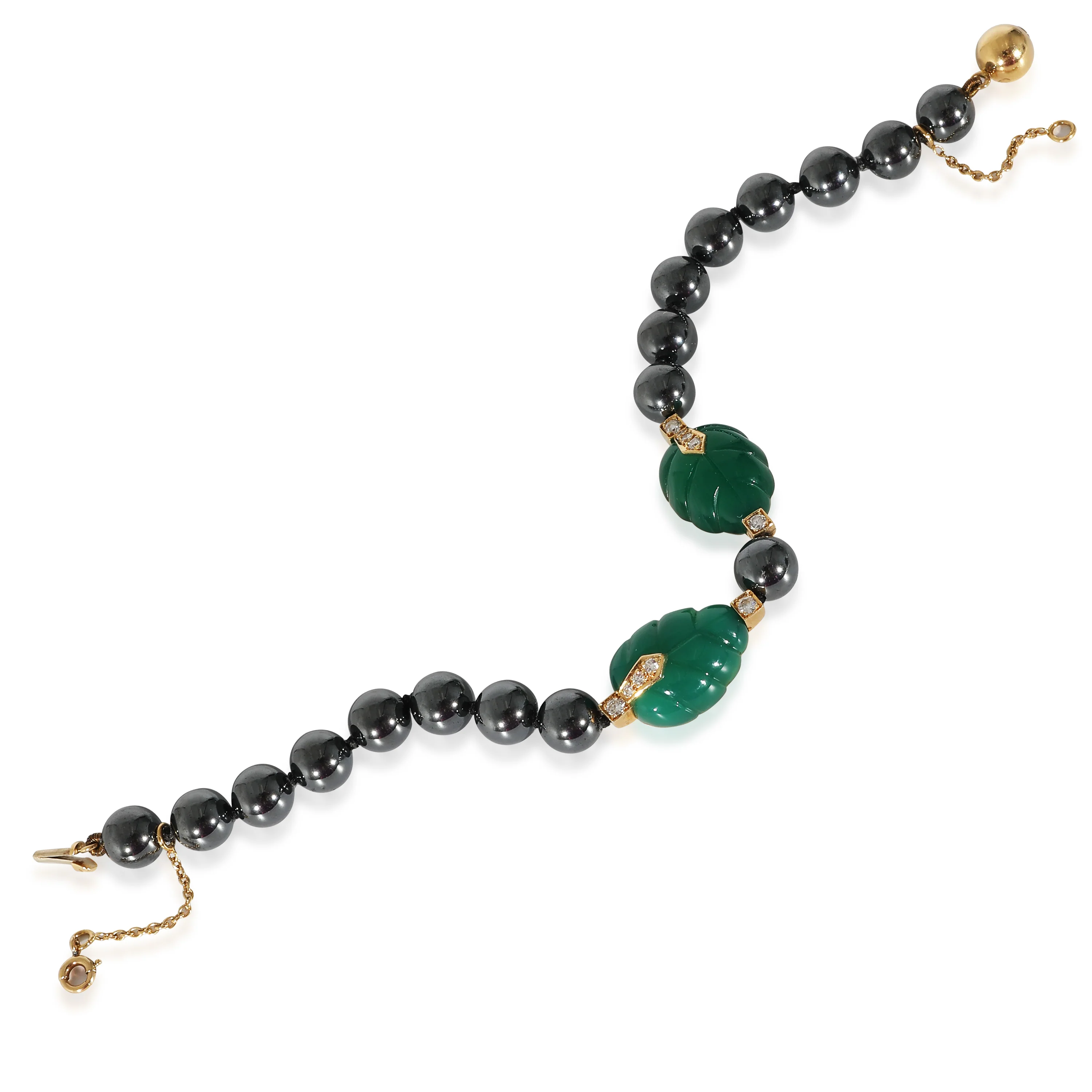 Cartier Patiala Hematite Beads & Diamond Bracelet in 18K Yellow Gold 0.15 CTW - Image 2