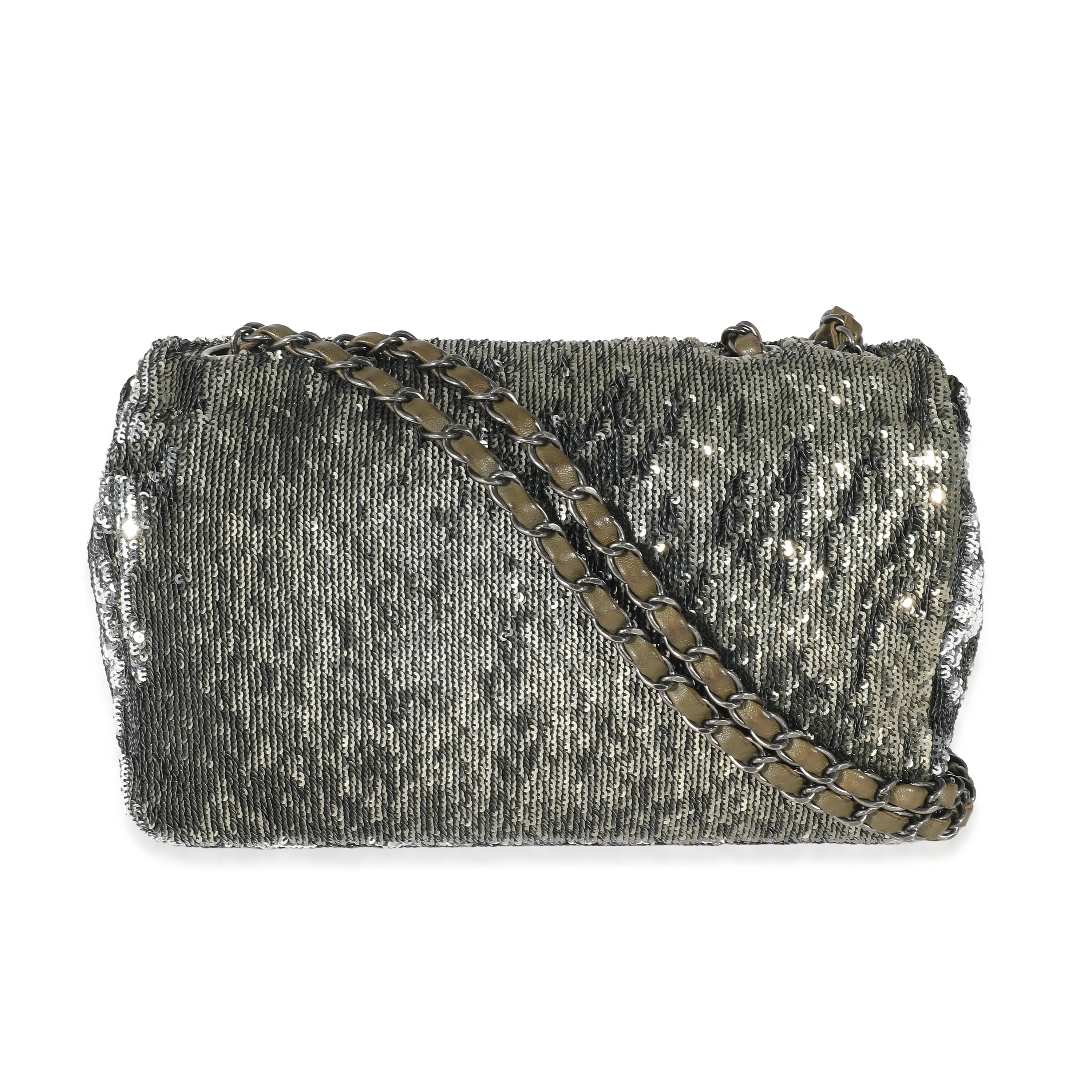 Chanel Green Sequin Coco Cuba Medium Flap Bag - Image 3