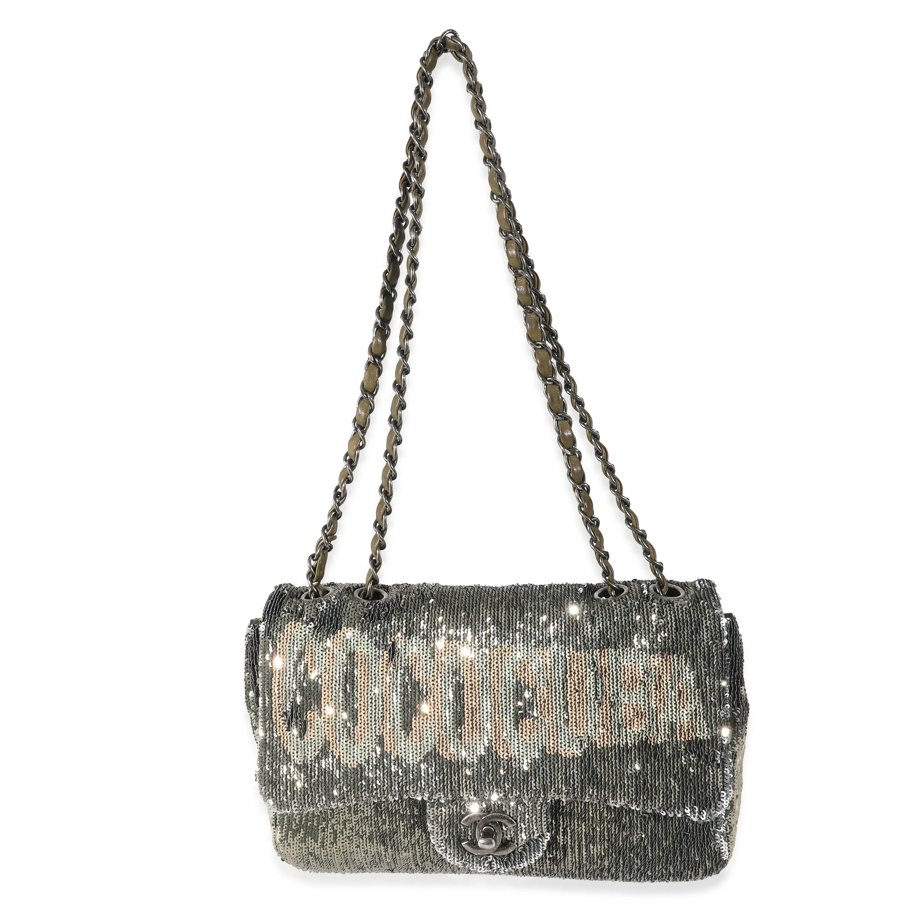 Chanel Green Sequin Coco Cuba Medium Flap Bag - Image 4