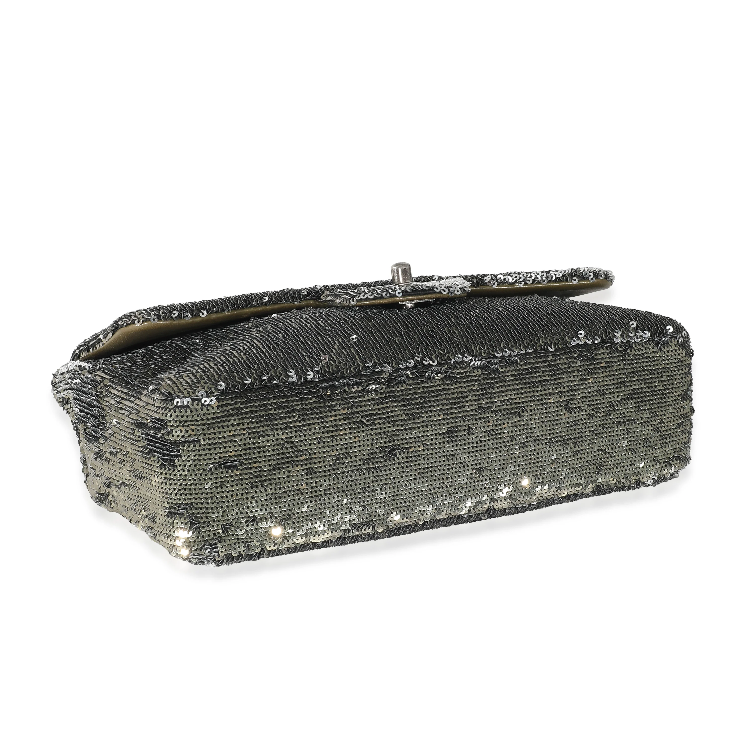 Chanel Green Sequin Coco Cuba Medium Flap Bag - Image 6