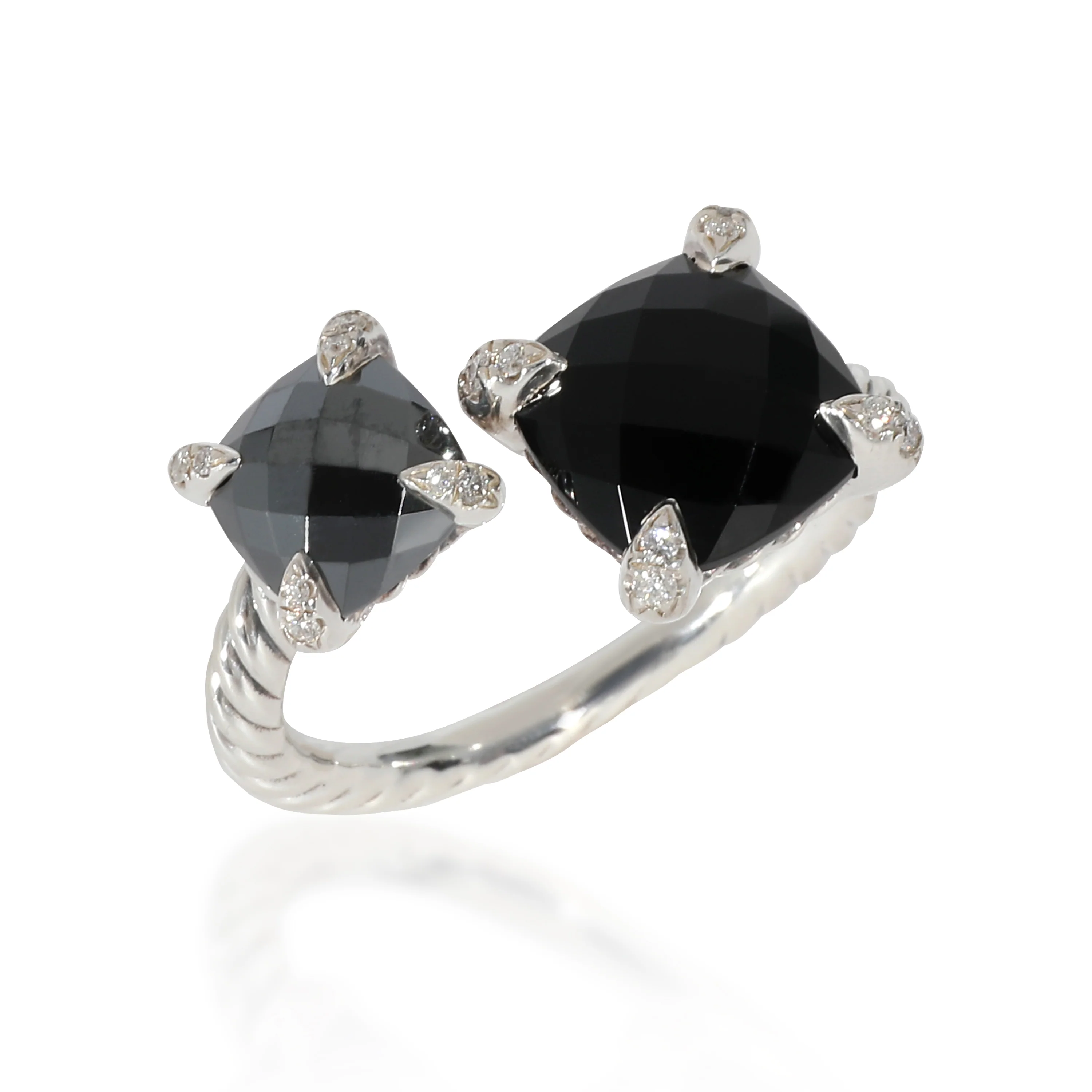 David Yurman Chatelaine Bypass Ring in Sterling Silver 0.08 CTW - Image 5