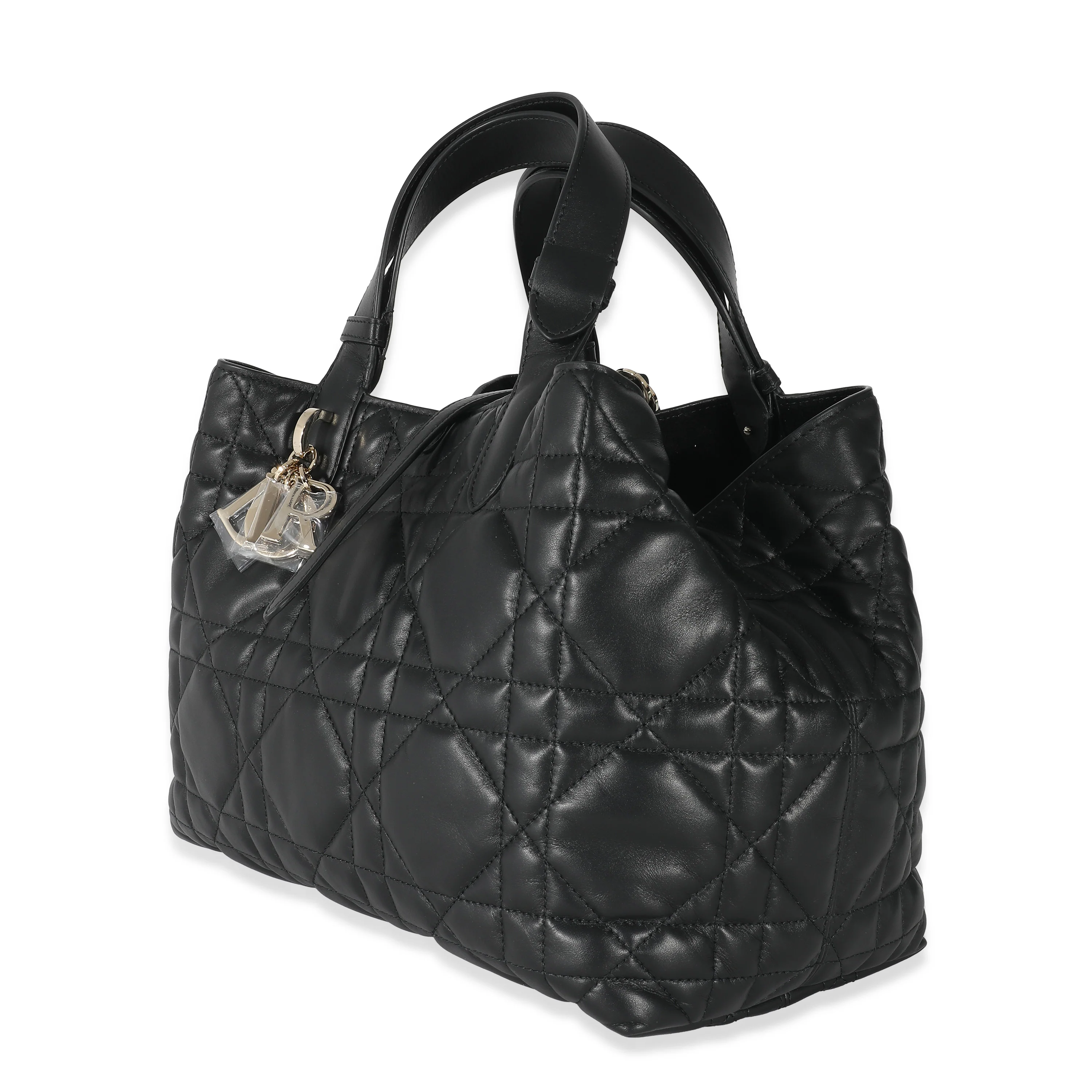 Christian Dior Black Calfskin Macrocannage Medium Toujours - Image 2