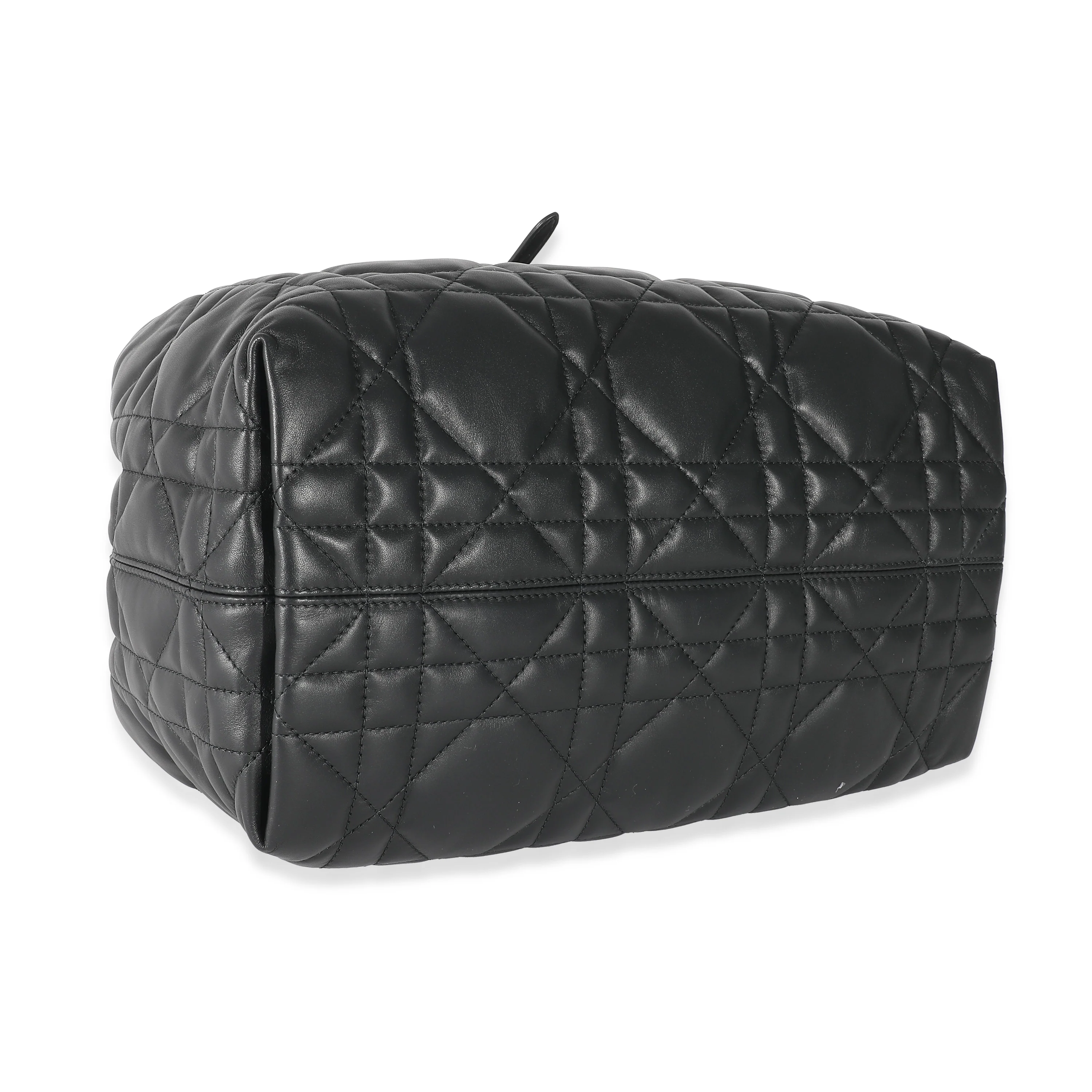 Christian Dior Black Calfskin Macrocannage Medium Toujours - Image 5