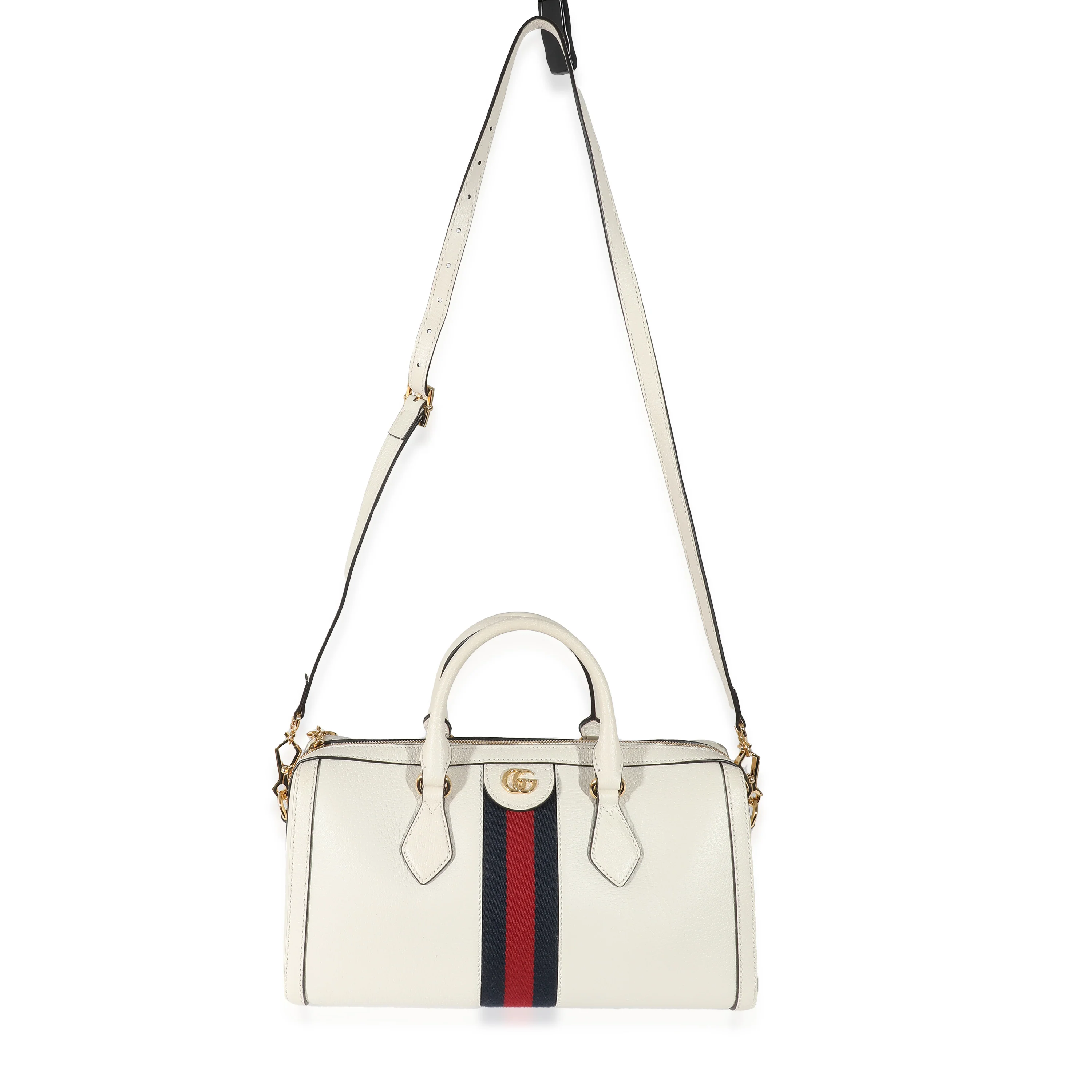 Gucci Mystic White Textured Calfskin Ophidia Medium Boston Bag - Image 3