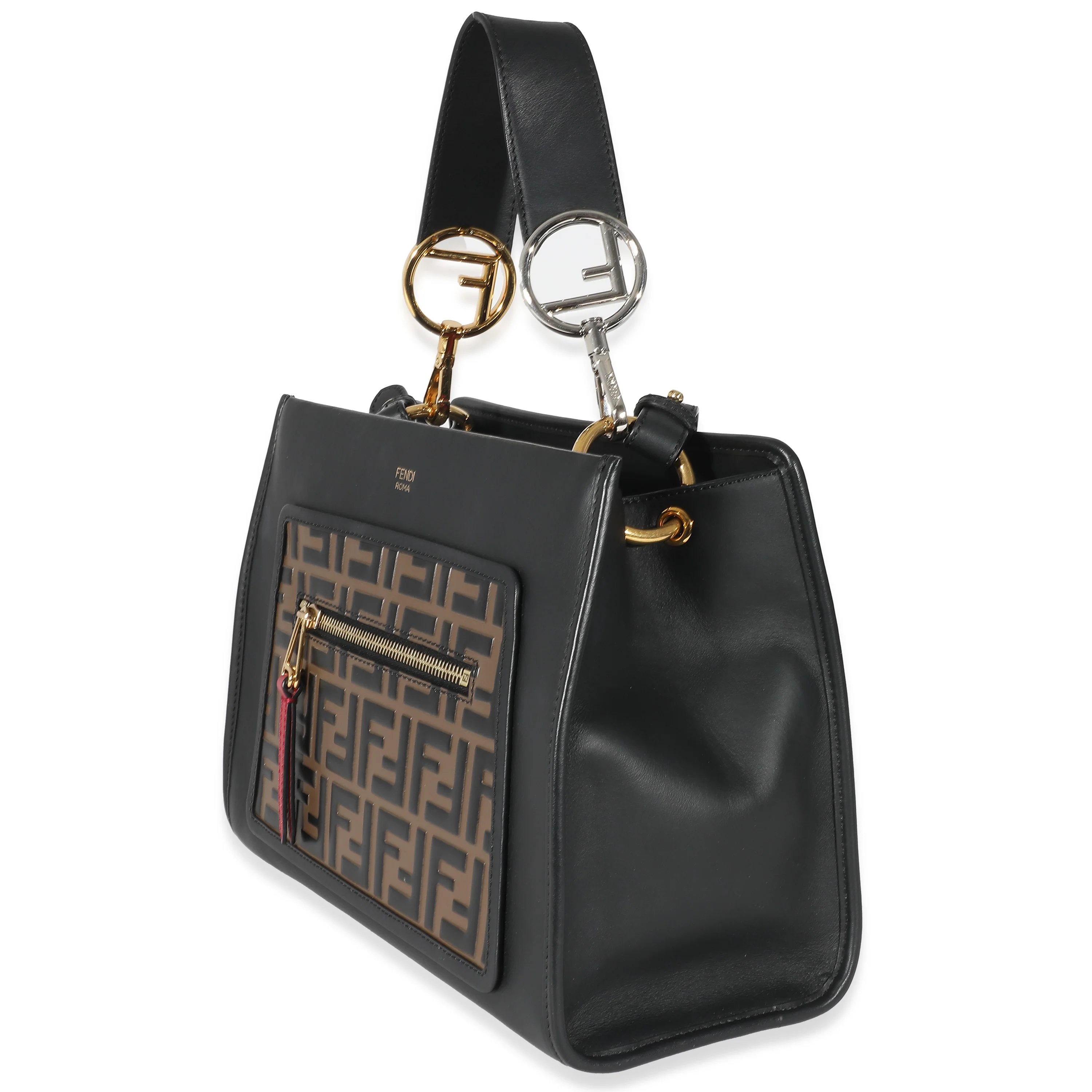 Black Zucca Embossed Leather Small Runaway Satchel - Image 2