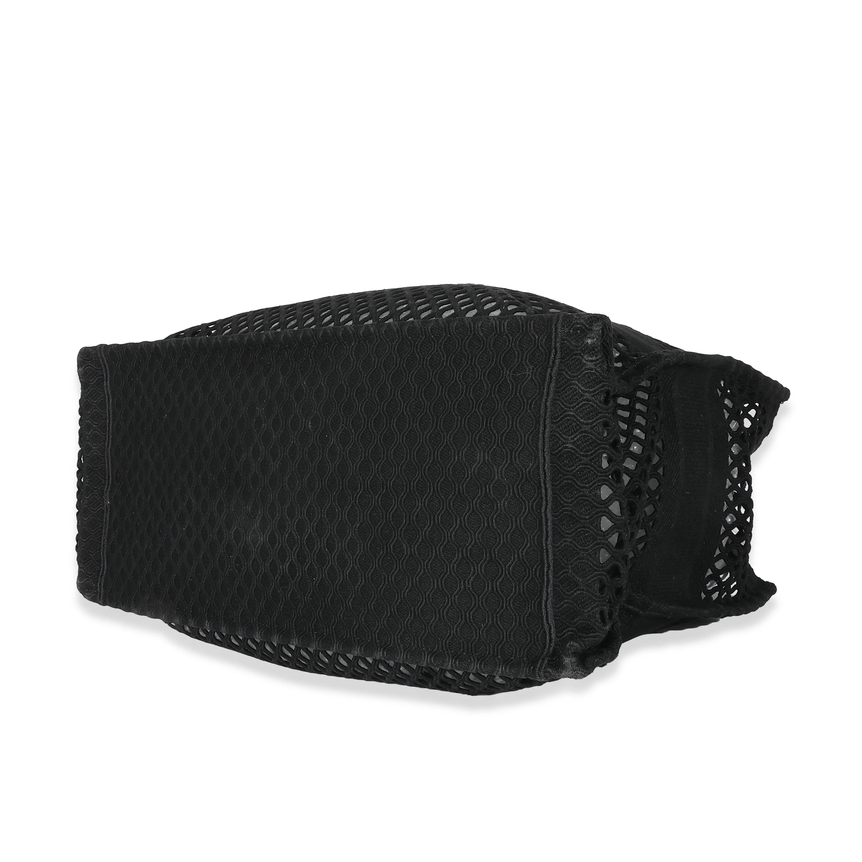 Black Mesh Embroidered Canvas Large Book Tote - Image 6