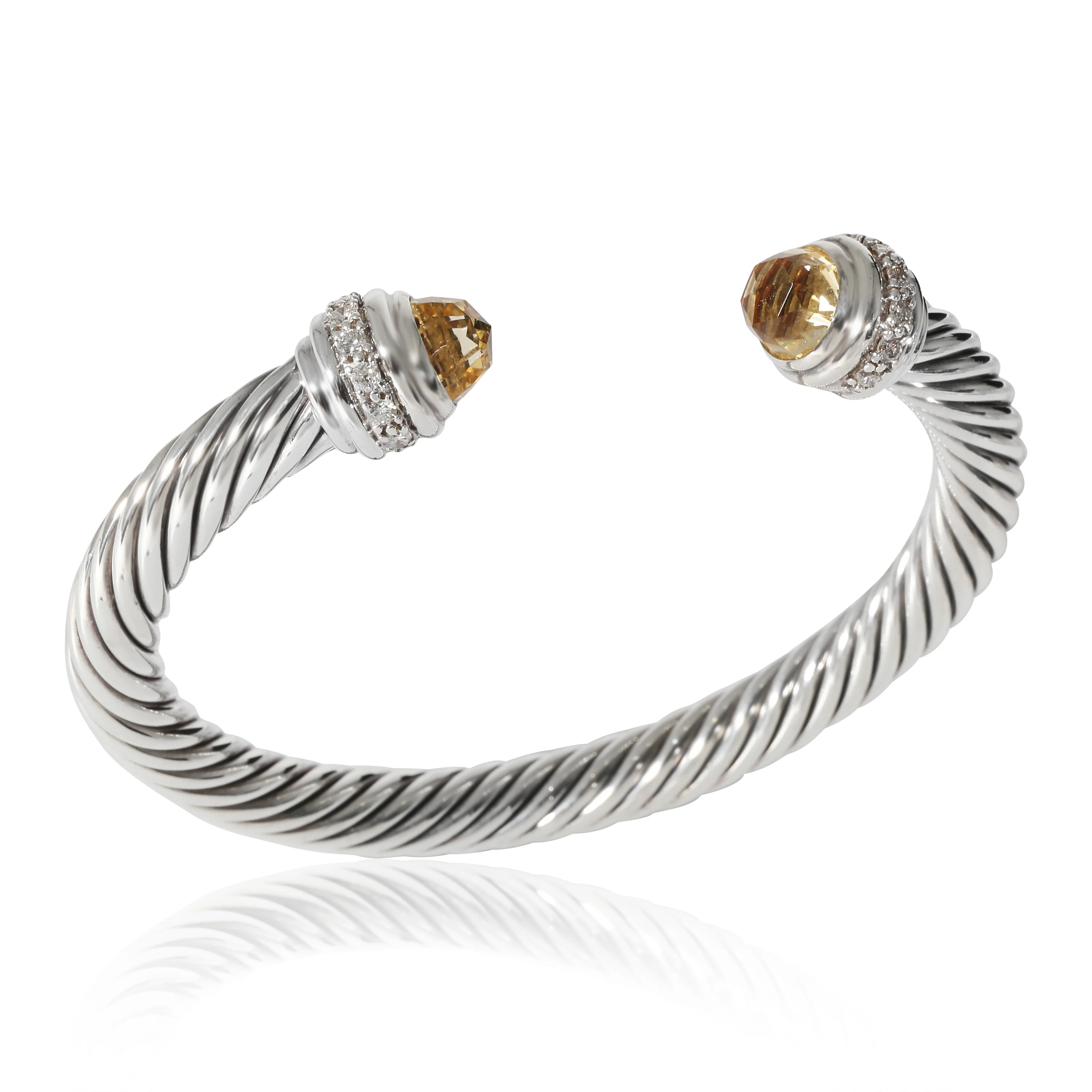 Cable Bracelet With Citrine in Sterling Silver 0.41 CTW - Image 3