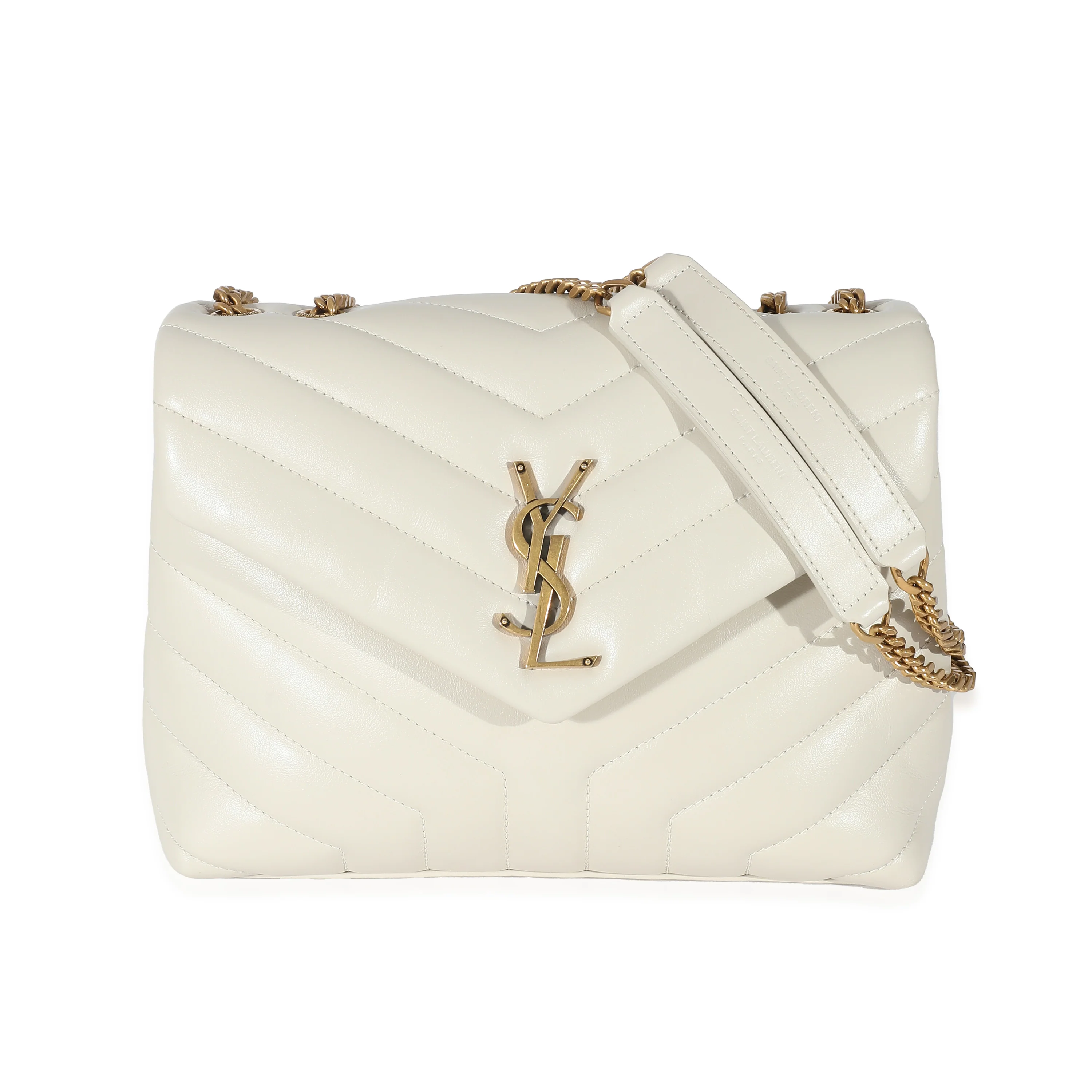 Saint Laurent Ivory Quilted Calfskin Small Loulou Bag - Image 2
