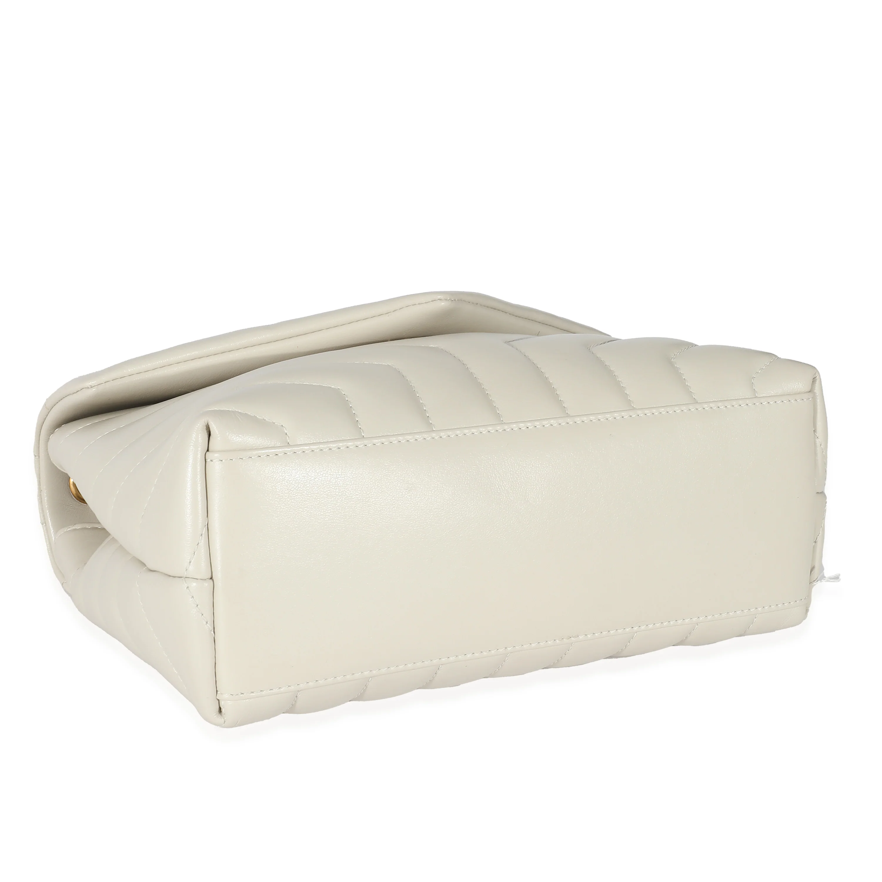Saint Laurent Ivory Quilted Calfskin Small Loulou Bag - Image 3