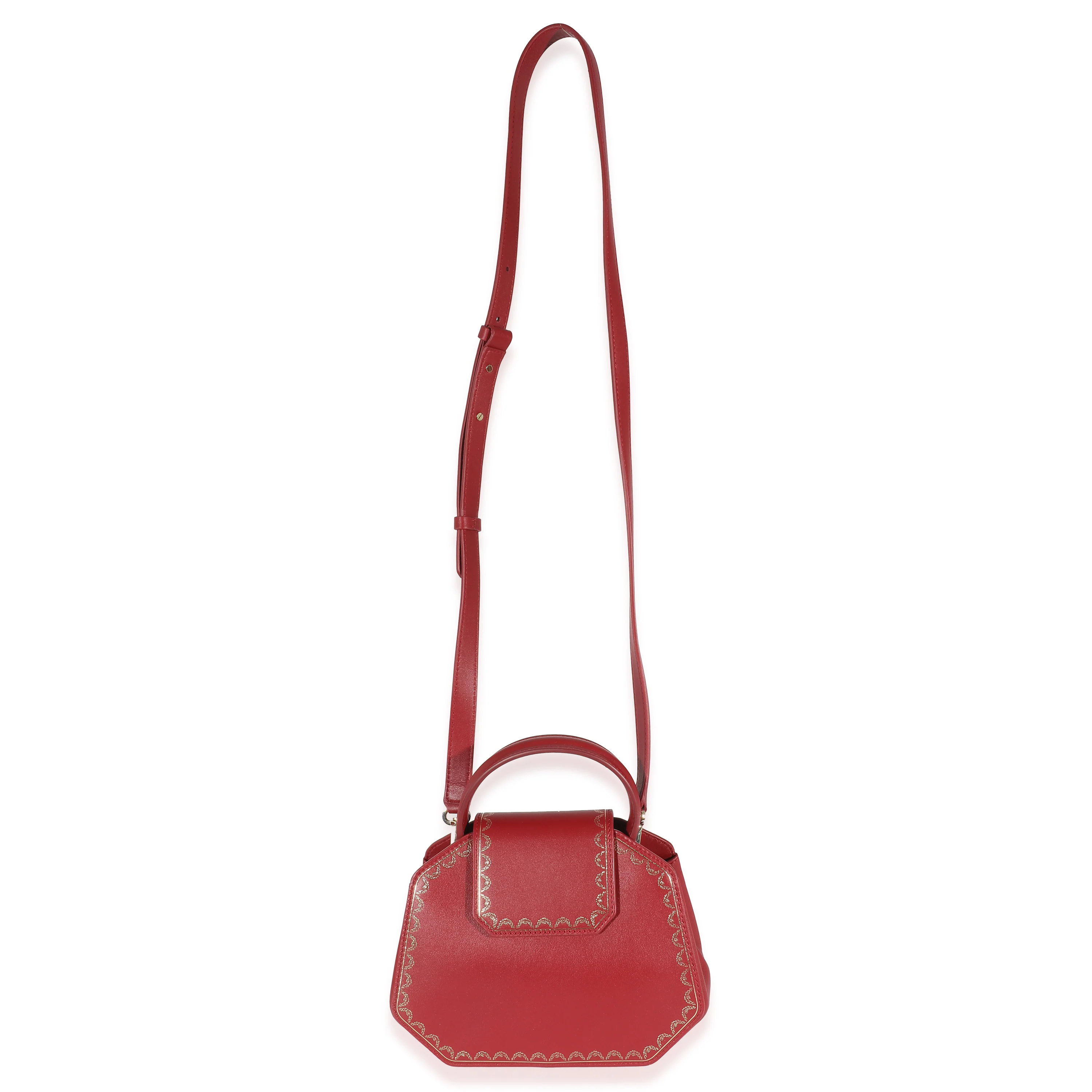 Cartier Burgundy Calfskin Mini Guirlande De Cartier Top Handle Bag - Image 2