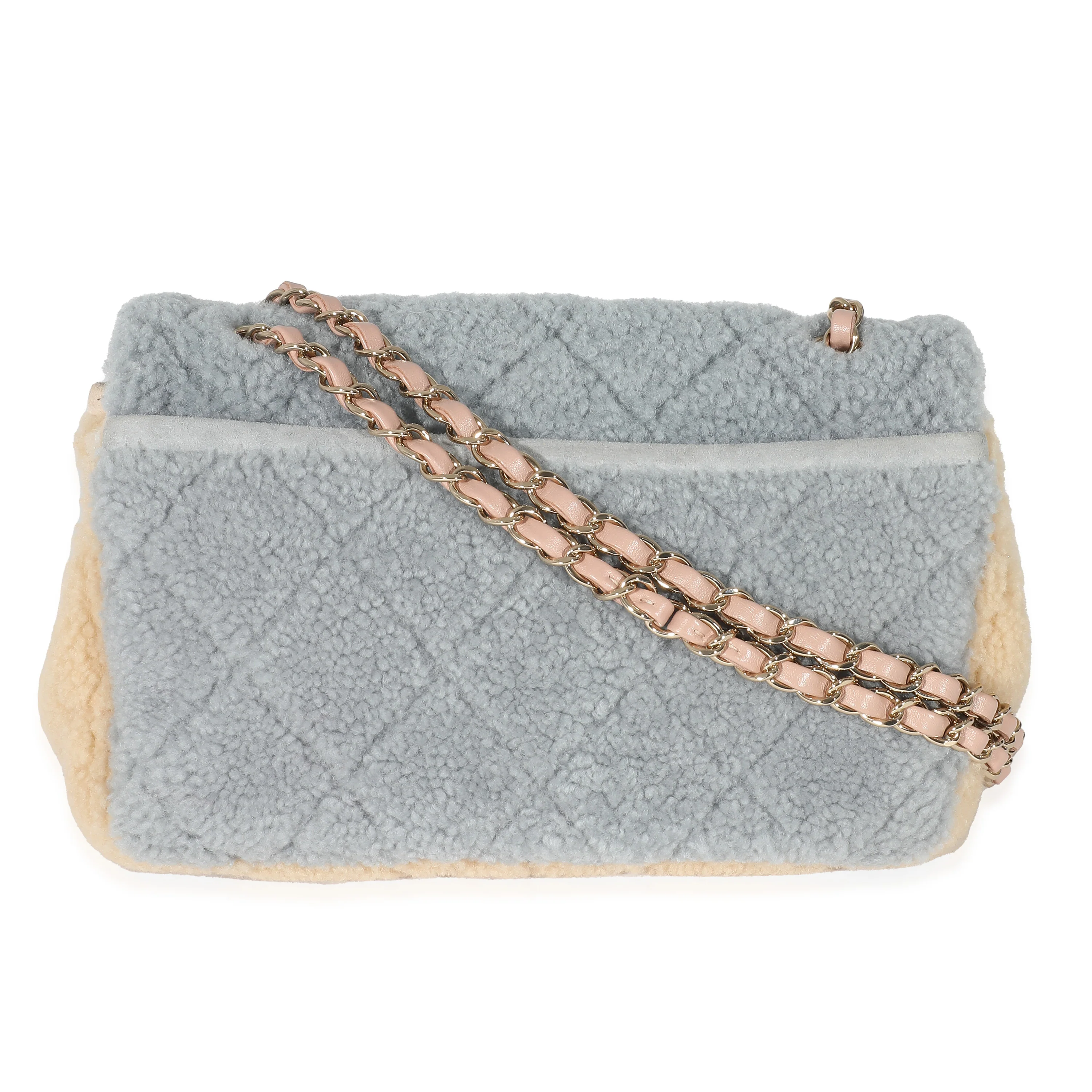 Chanel Pastel Tricolour Quilted Shearling Medium Flap Bag - Image 3