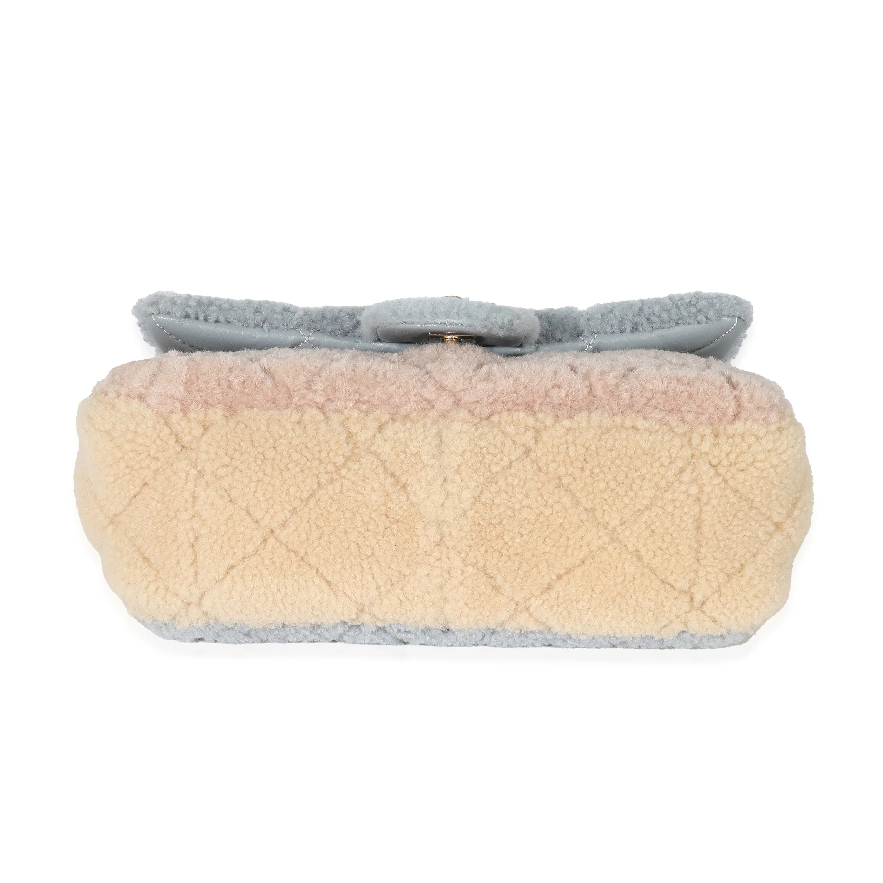 Chanel Pastel Tricolour Quilted Shearling Medium Flap Bag - Image 5