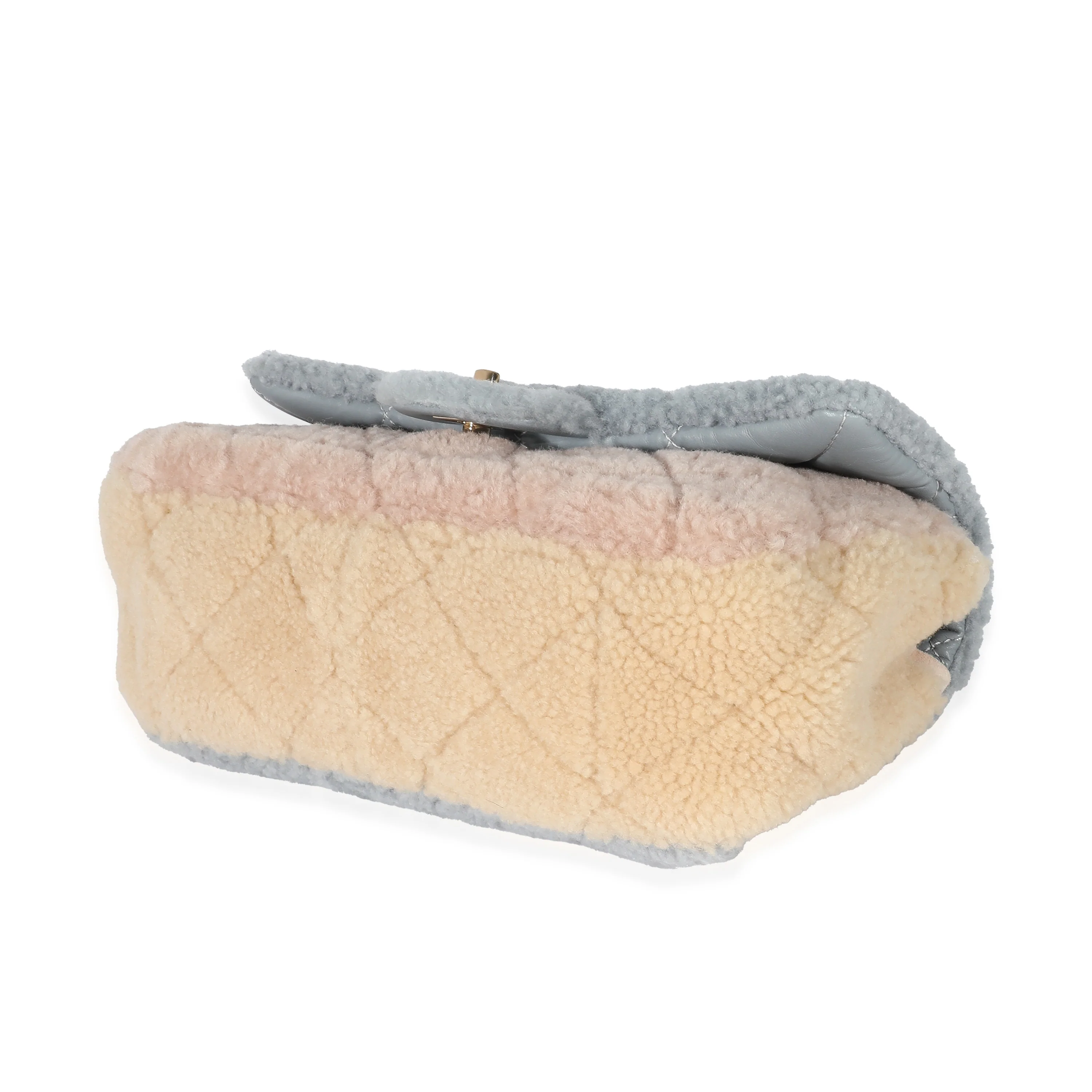 Chanel Pastel Tricolour Quilted Shearling Medium Flap Bag - Image 7