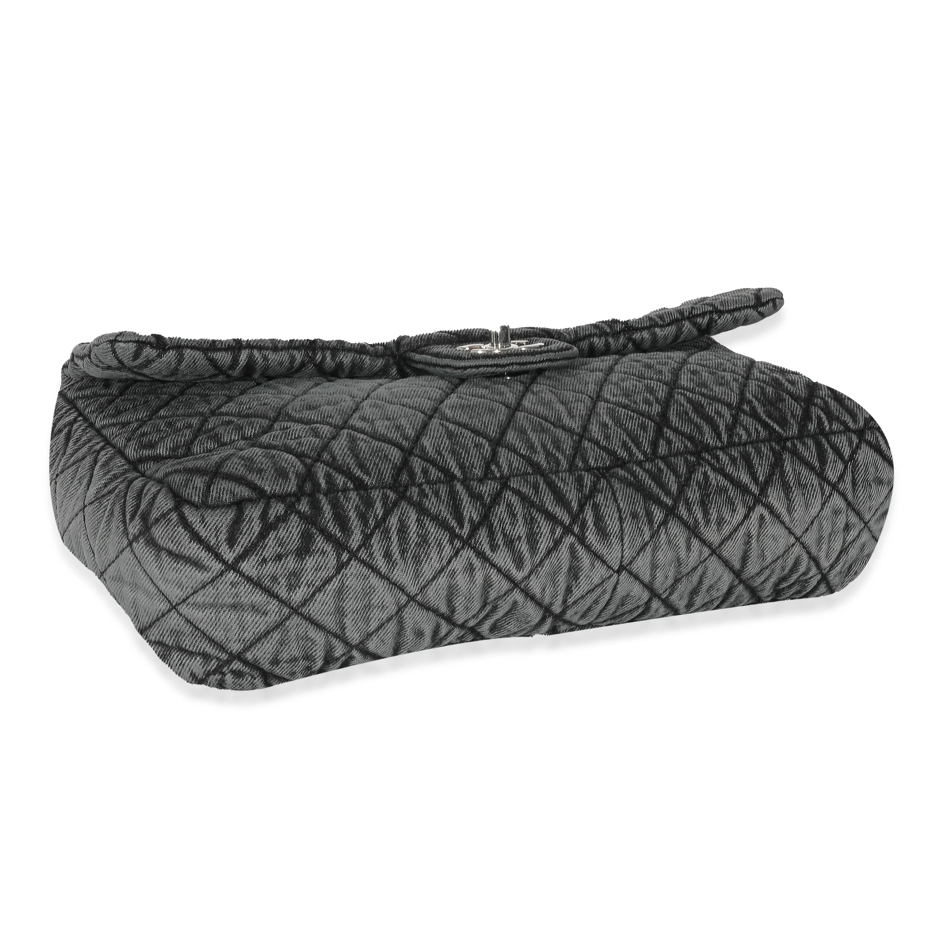 Chanel 20C Grey Distressed Denimpression Jumbo Flap Bag - Image 3