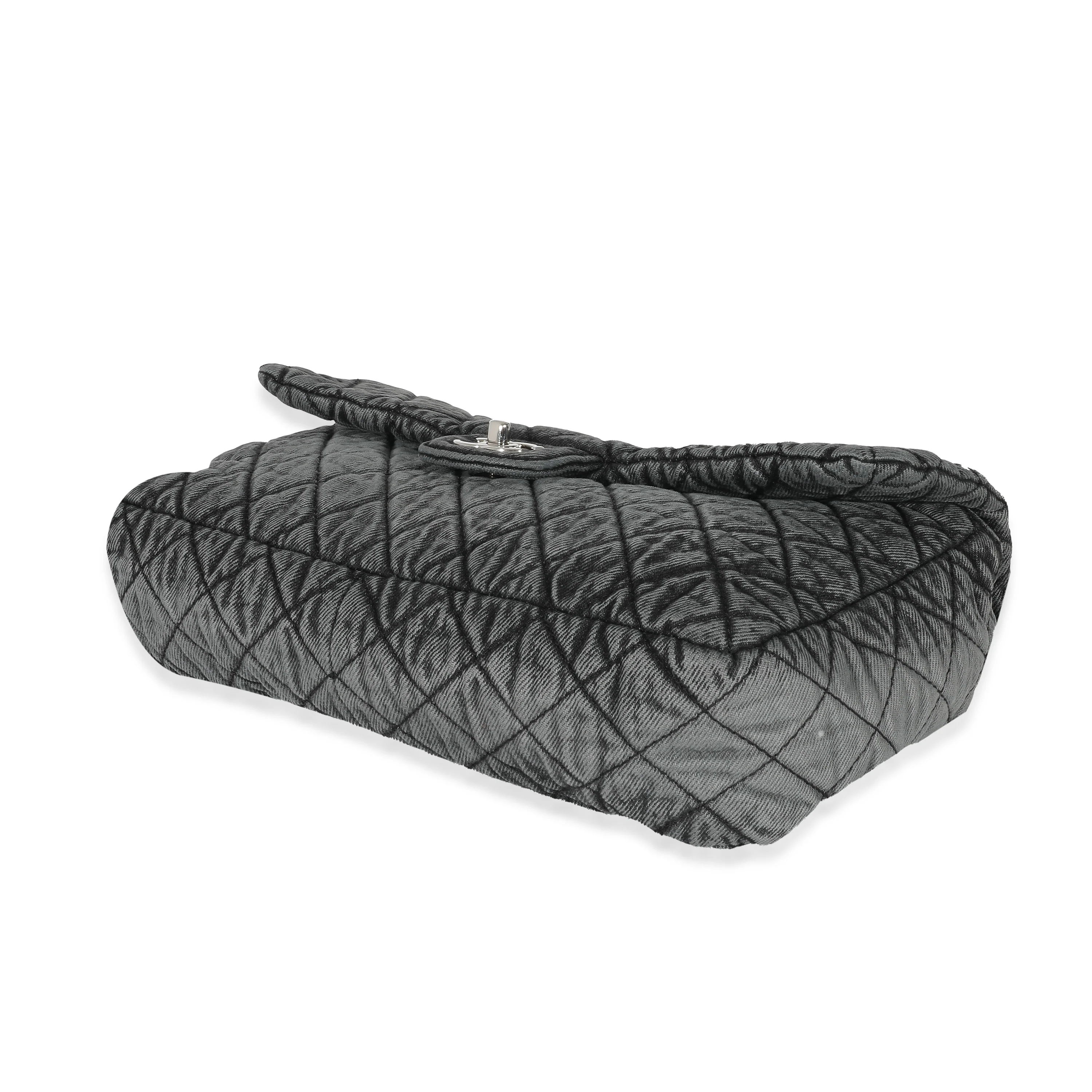Chanel 20C Grey Distressed Denimpression Jumbo Flap Bag - Image 4