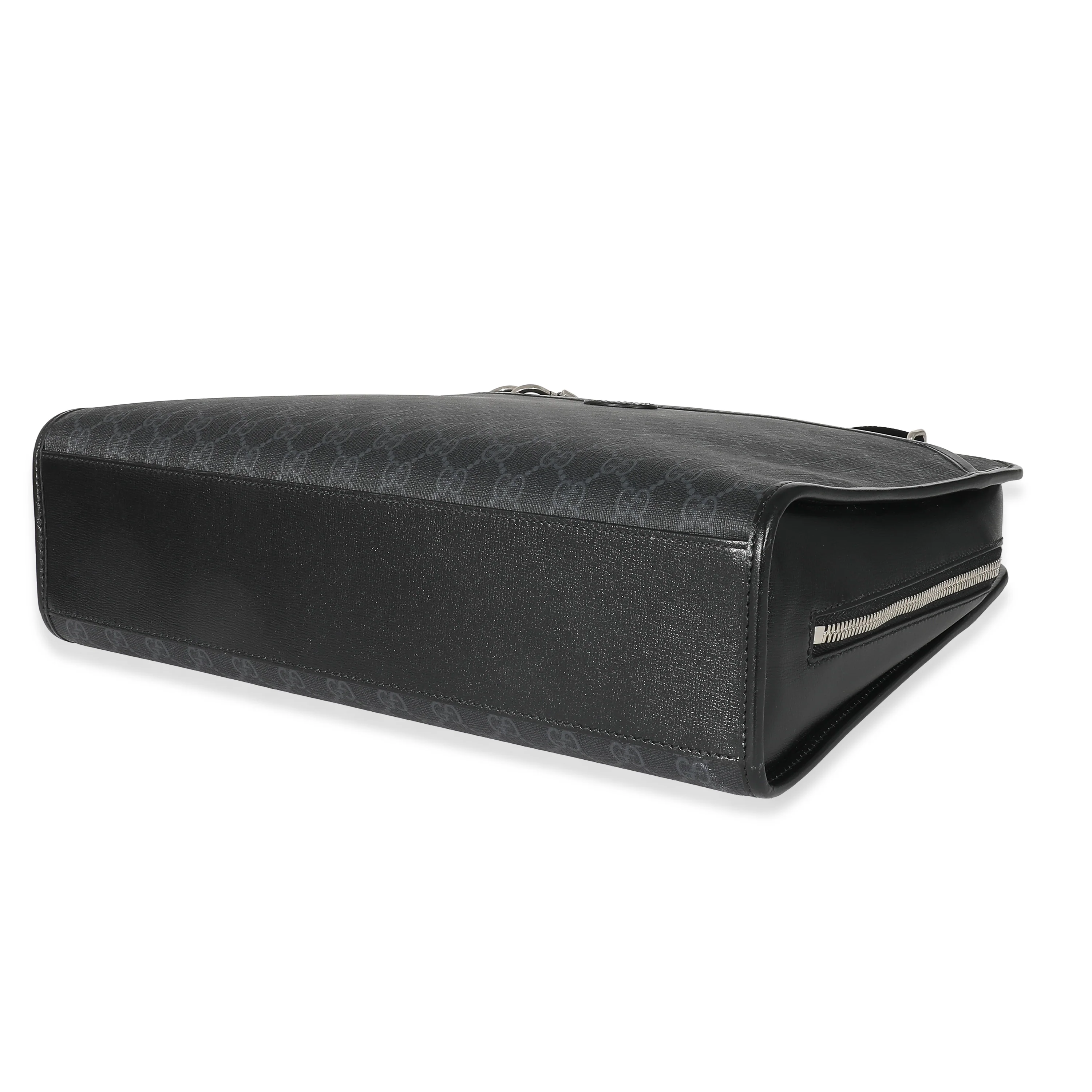 Gucci Black GG Supreme Canvas Interlocking G Briefcase - Image 7
