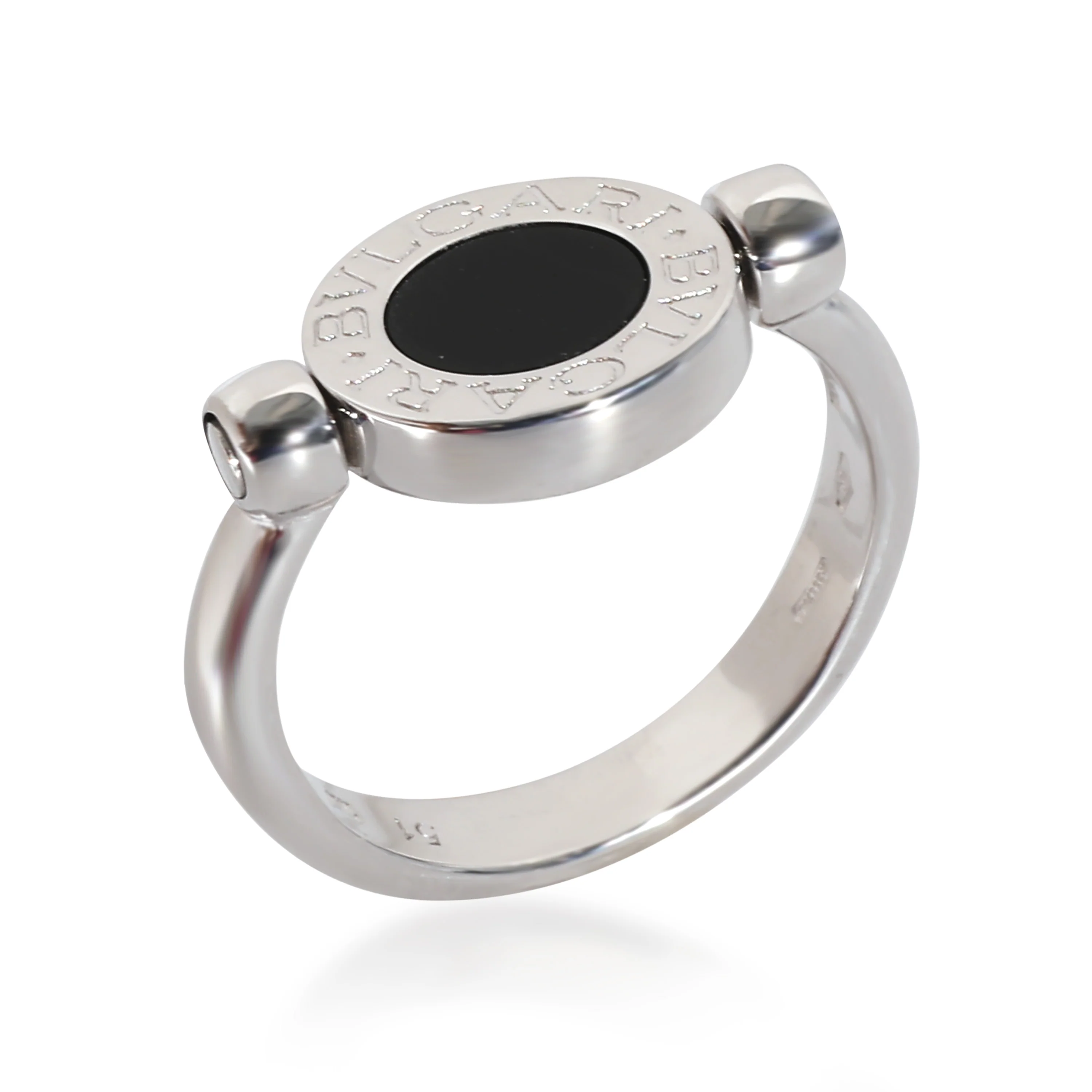 Bvlgari Bvlgari Onyx Diamond Ring in 18 KT White Gold Black 0.14 - Image 5