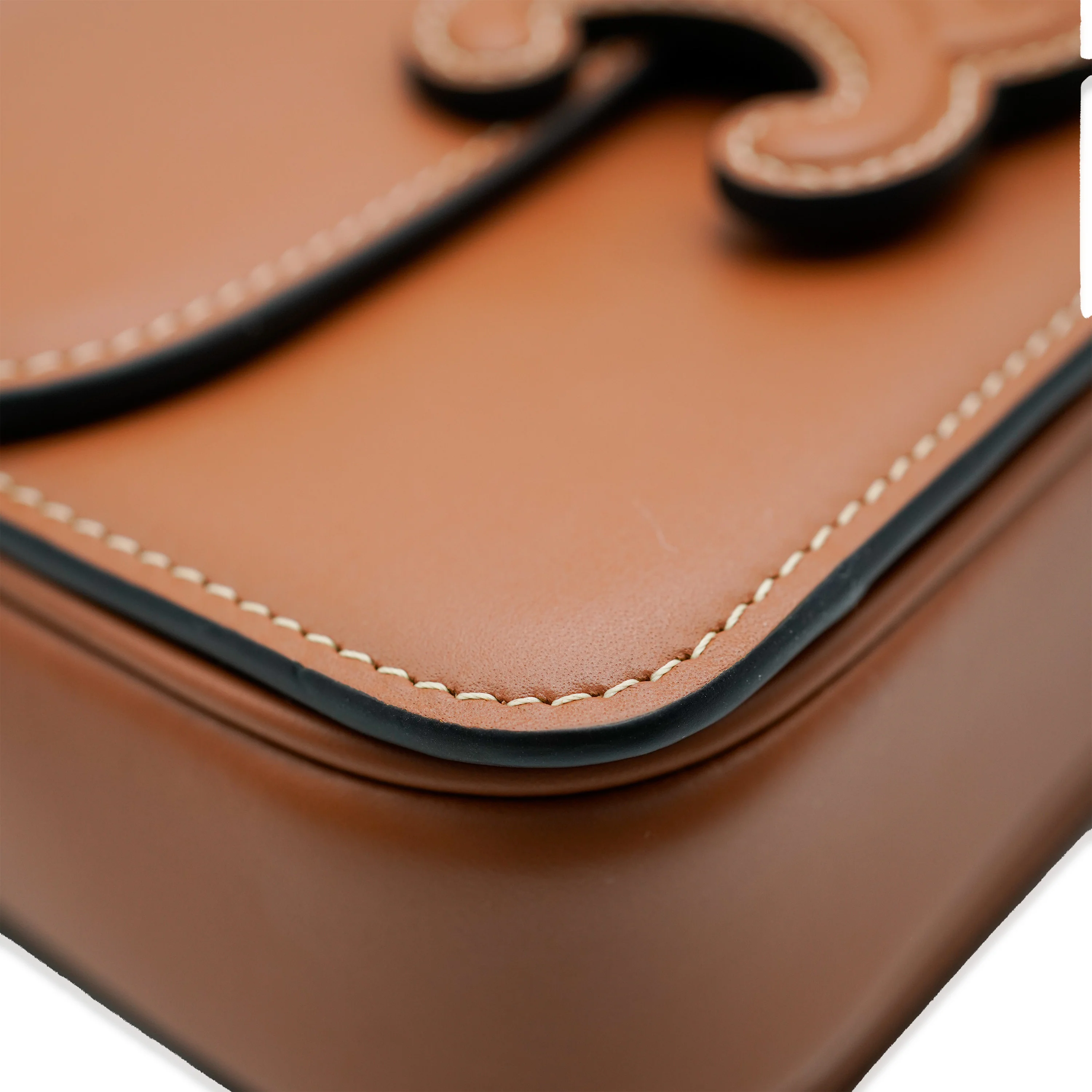 Celine Brown Smooth Leather Triomphe Crossbody Bag - Image 4