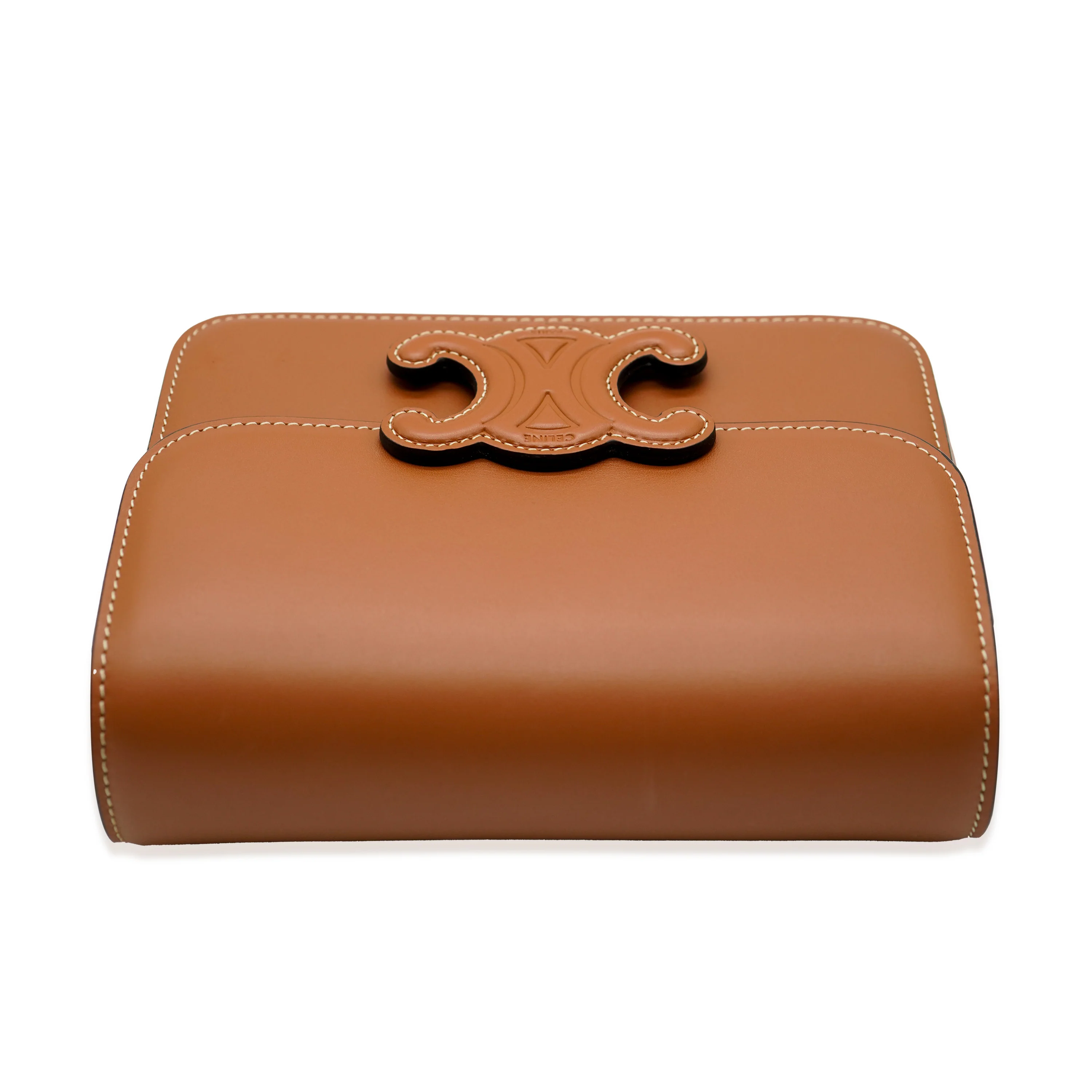 Celine Brown Smooth Leather Triomphe Crossbody Bag - Image 6