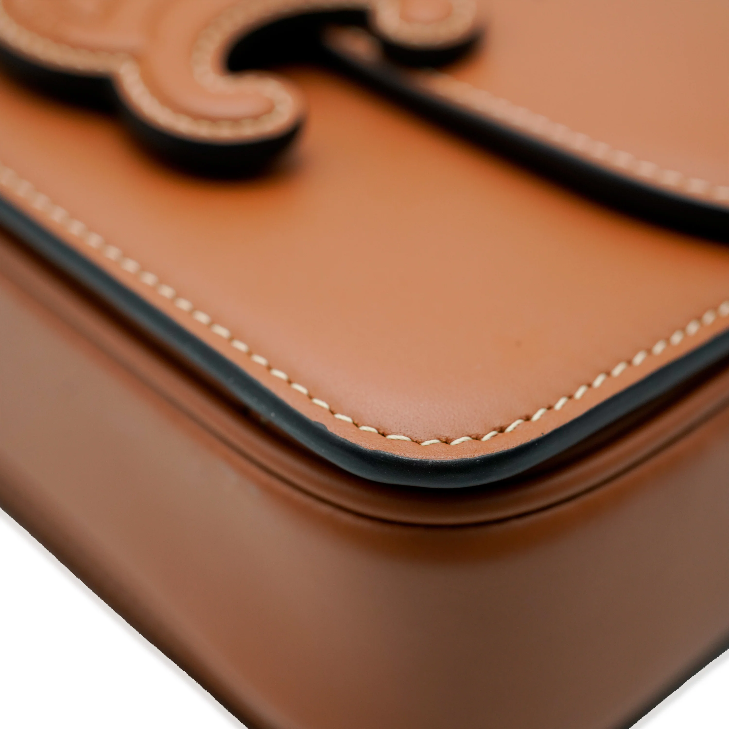 Celine Brown Smooth Leather Triomphe Crossbody Bag - Image 7
