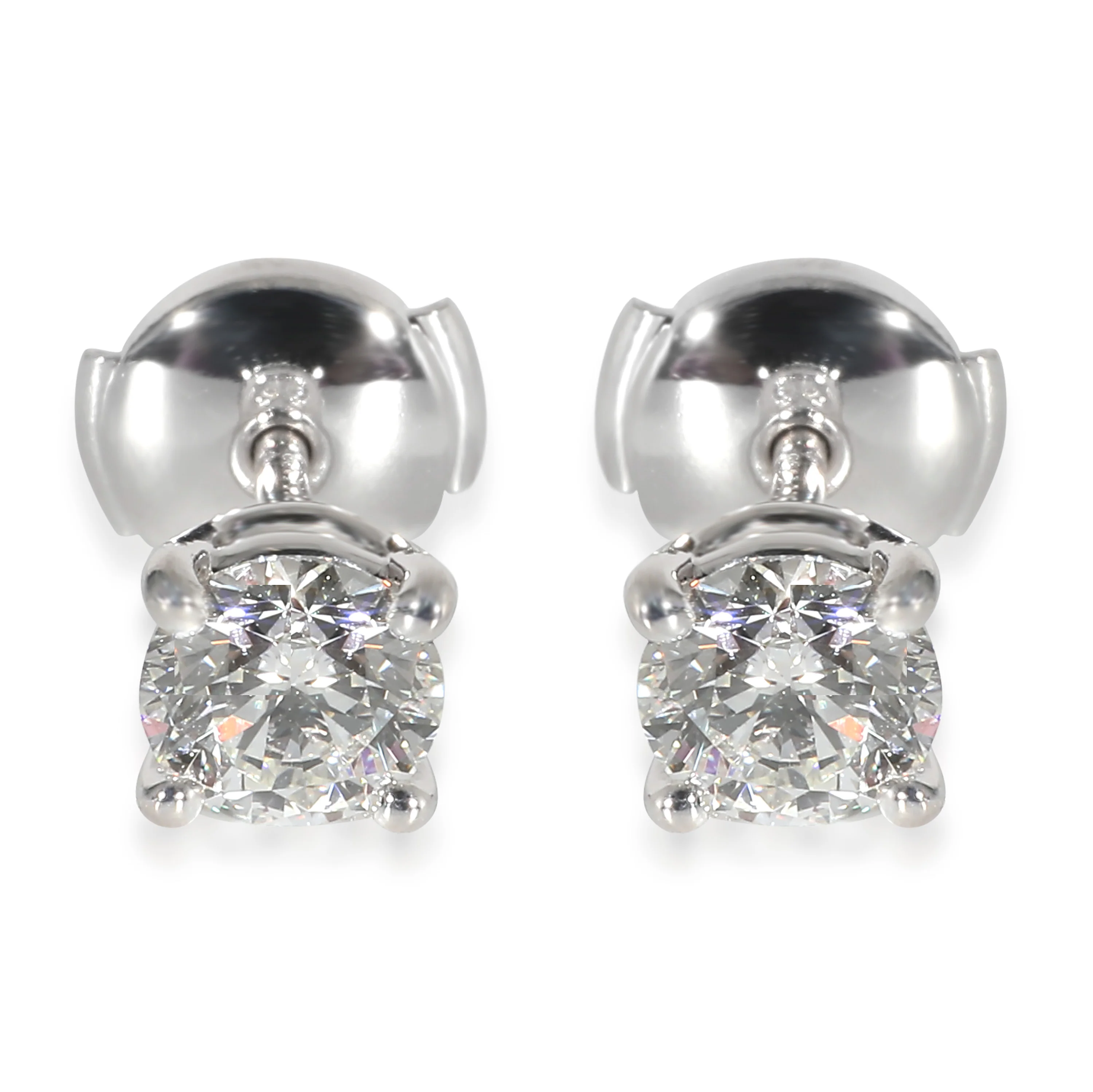 Tiffany & Co. Solitaire 4 Prong Diamond Earrings in  Platinum 1.32 CTW
