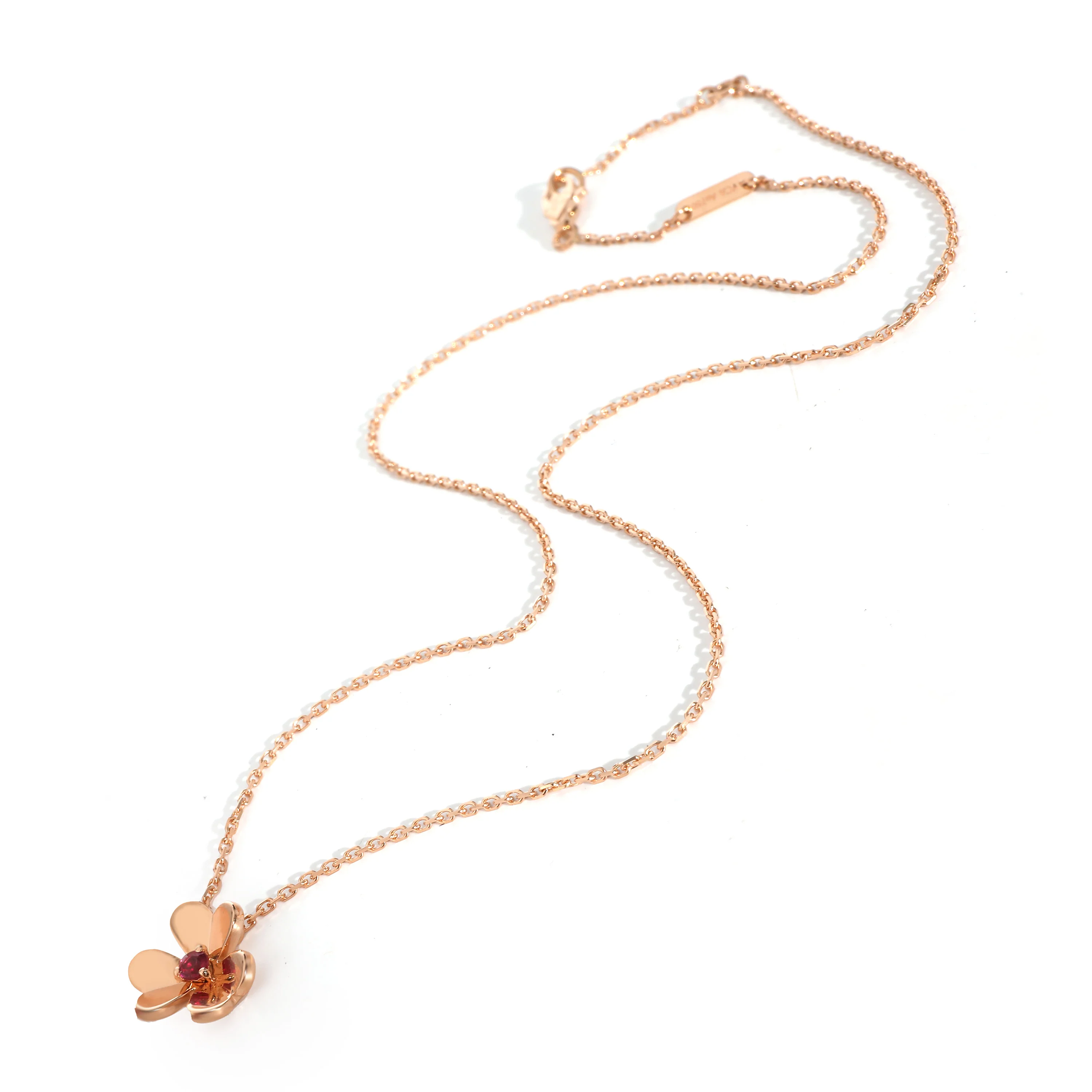 Van Cleef & Arpels Mini Frivole Ruby Pendant in 18k Rose Gold - Image 2