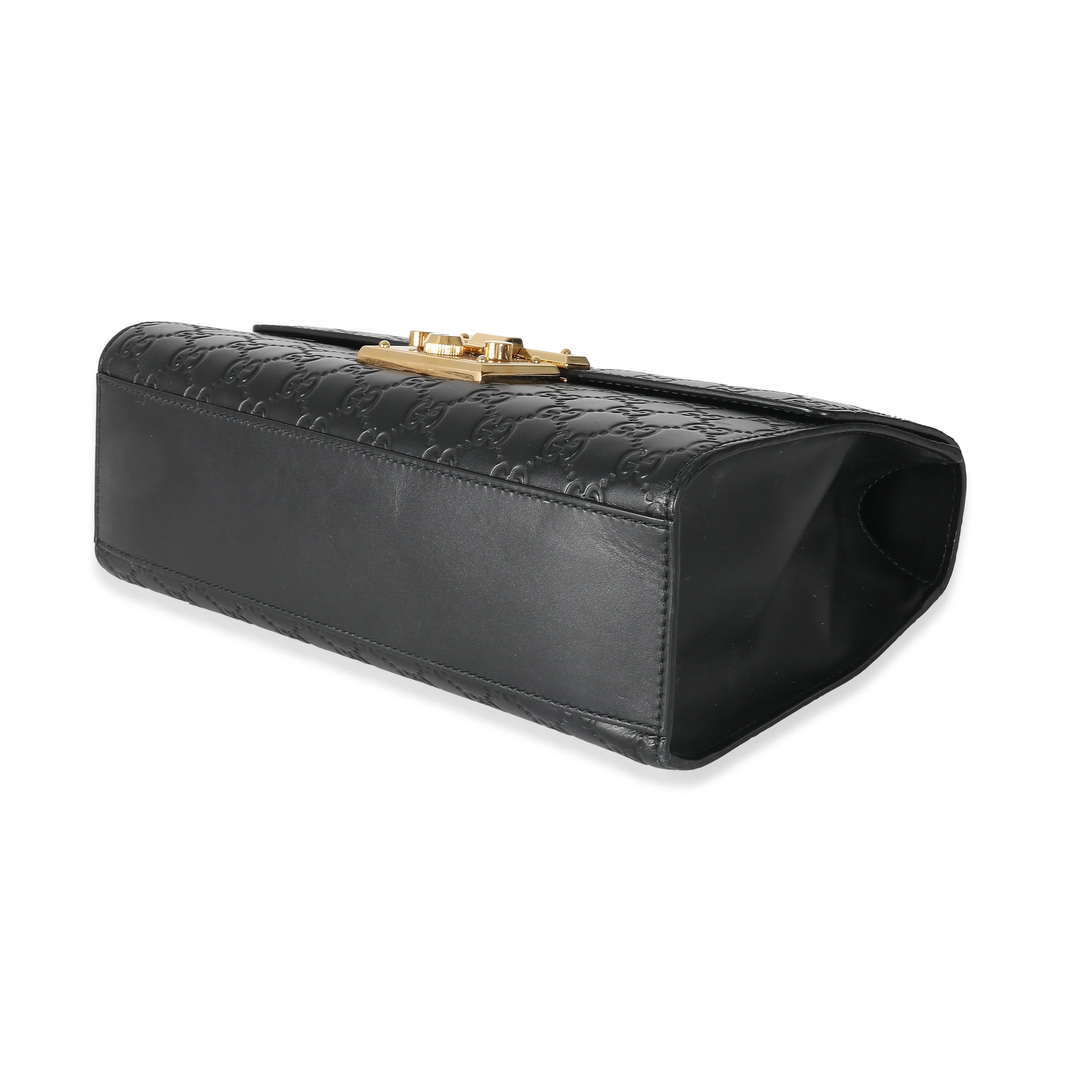 Gucci Black Guccissima Medium Padlock Shoulder Bag - Image 4