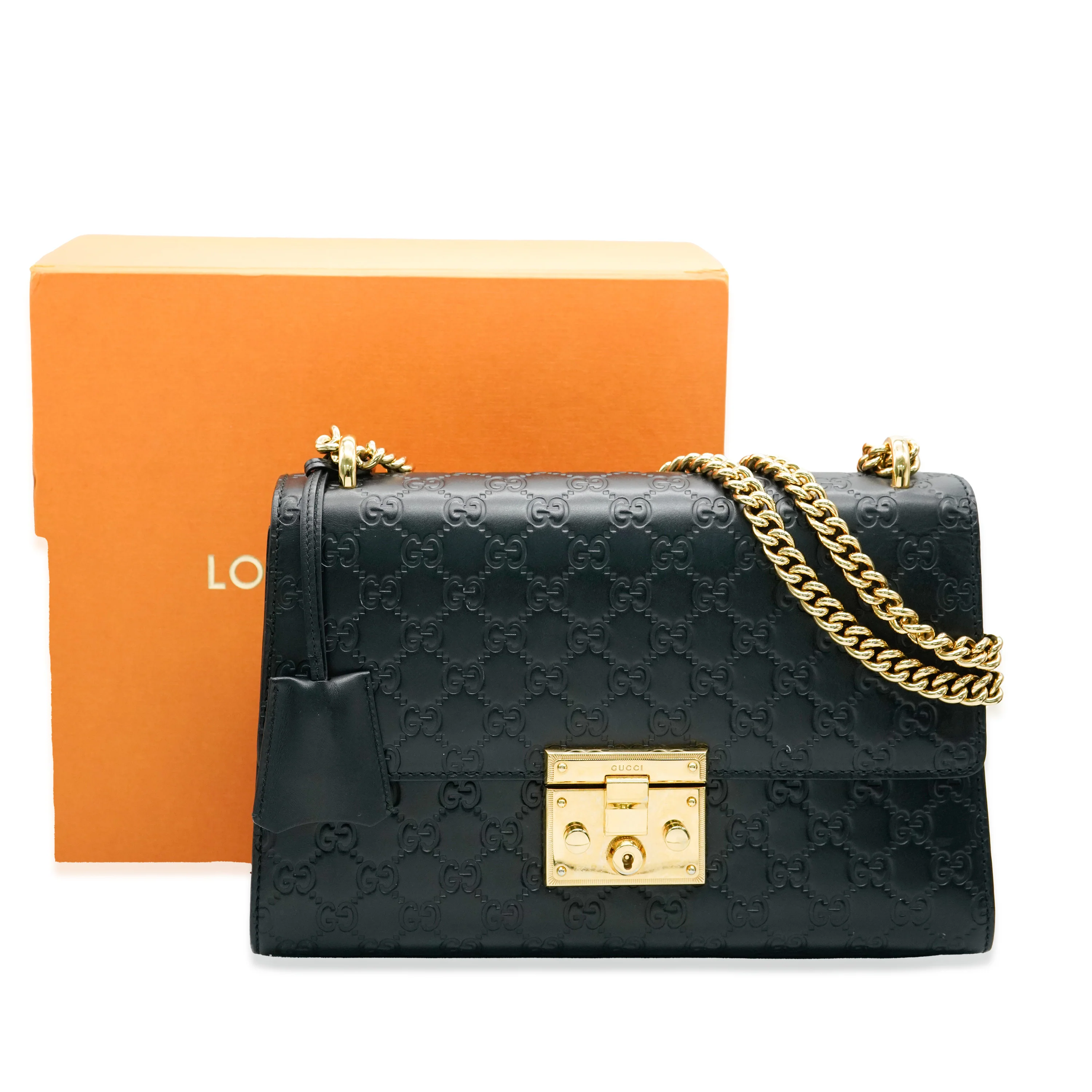 Gucci Black Guccissima Medium Padlock Shoulder Bag - Image 9