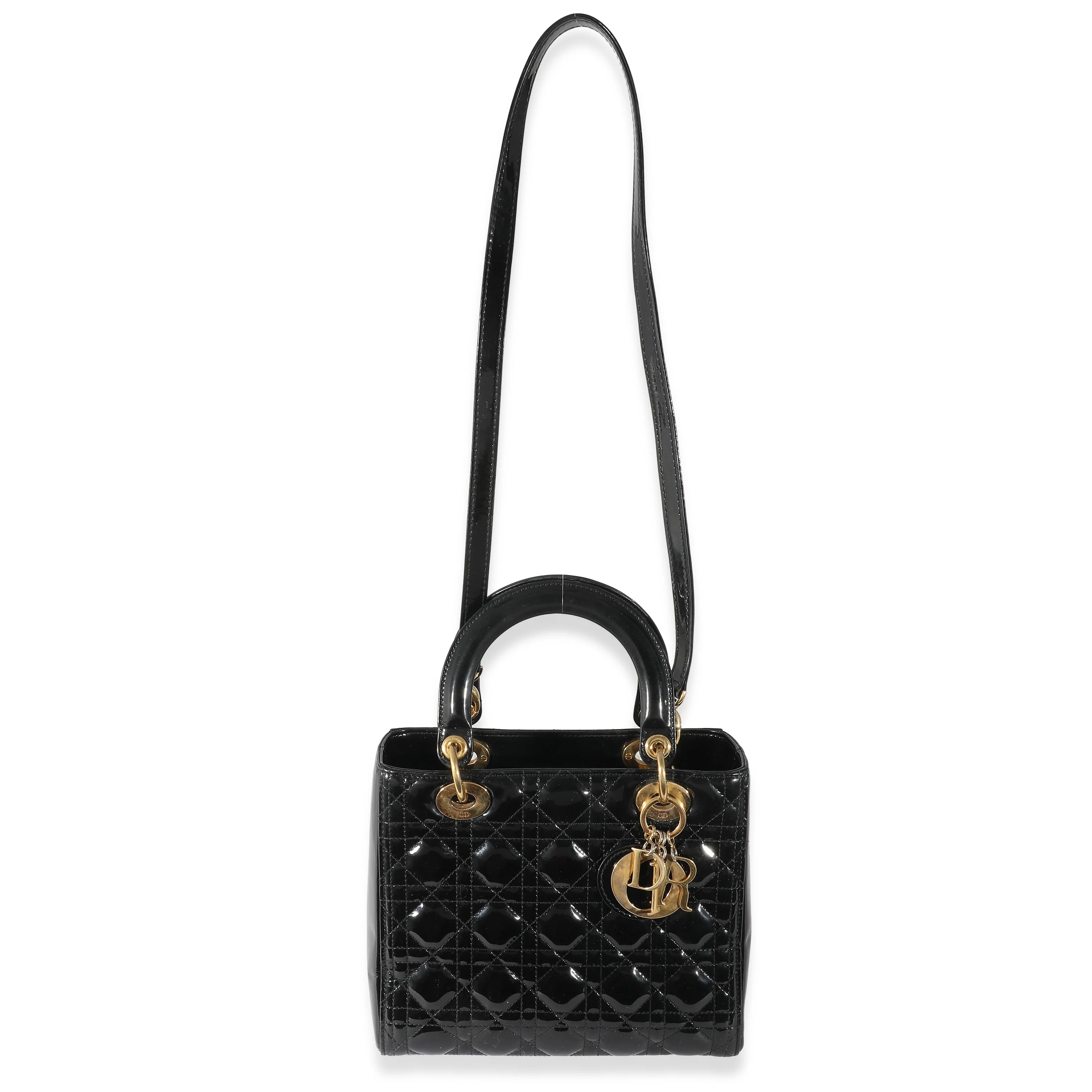Christian Dior Black Patent Cannage Medium Lady Dior - Image 8